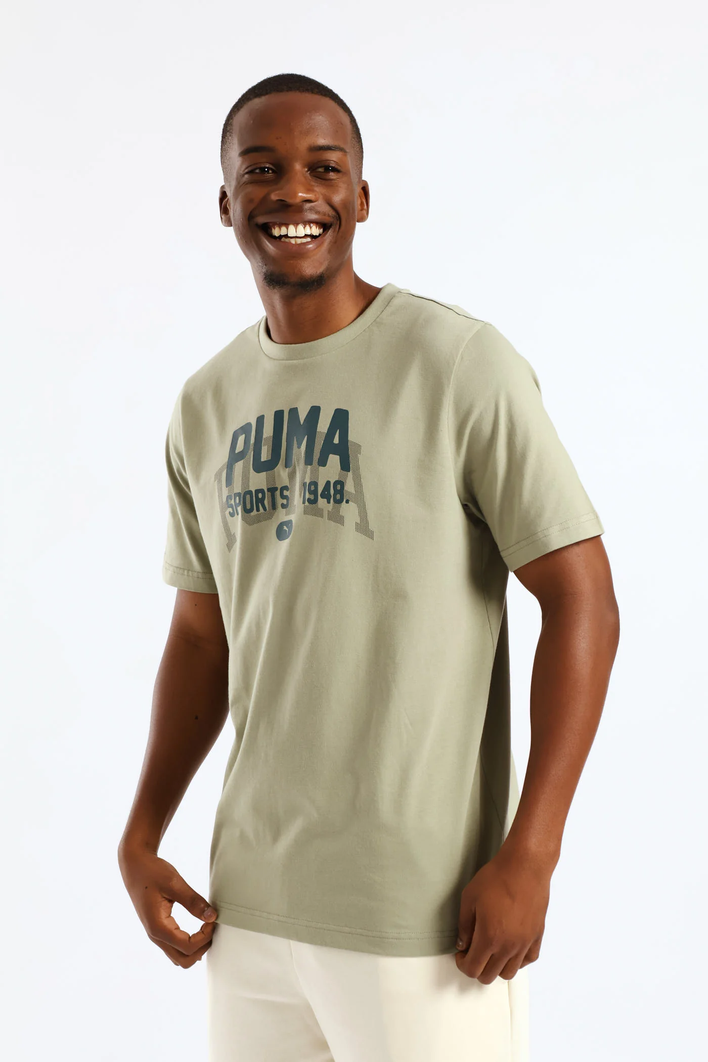 Graphic Varsity Tee - Sage
