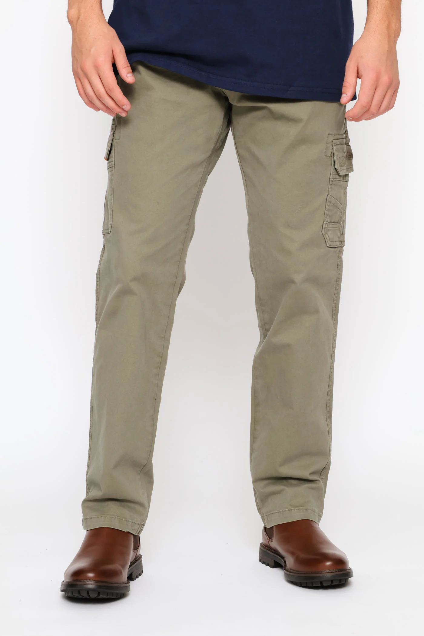 Half Elasticated Waistband Pant - Olive - Image 3