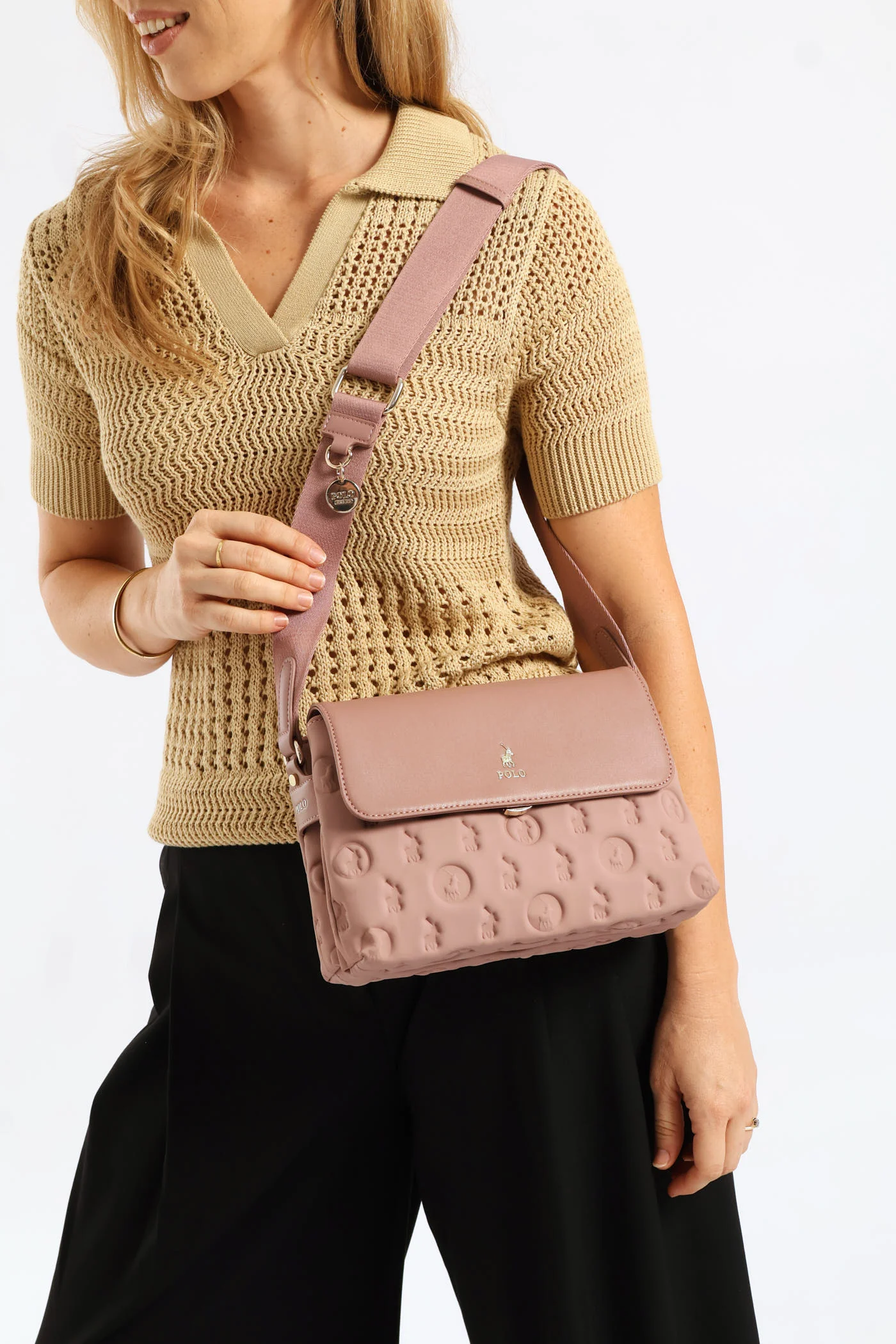 Halo Flapover Multi Sling Bag - Blush