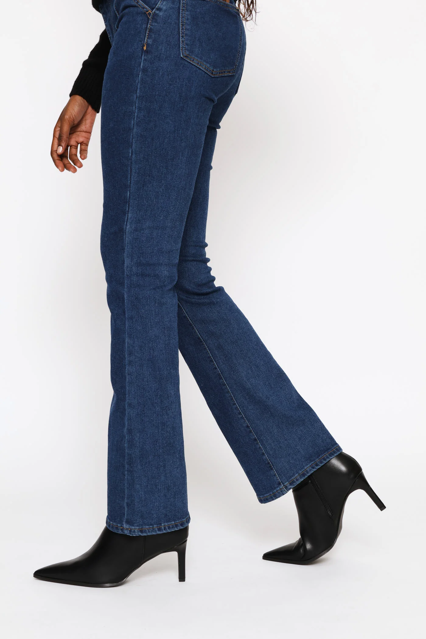 Hi-Rise Pinched Seam Boot Leg Jean - Medium Wash - Image 4