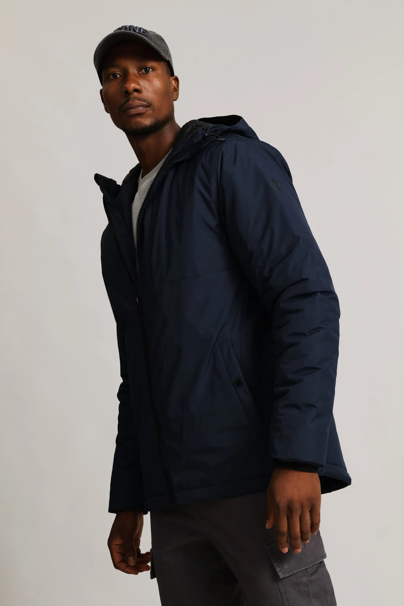Hooded Shell Jacket - Navy - Image 6
