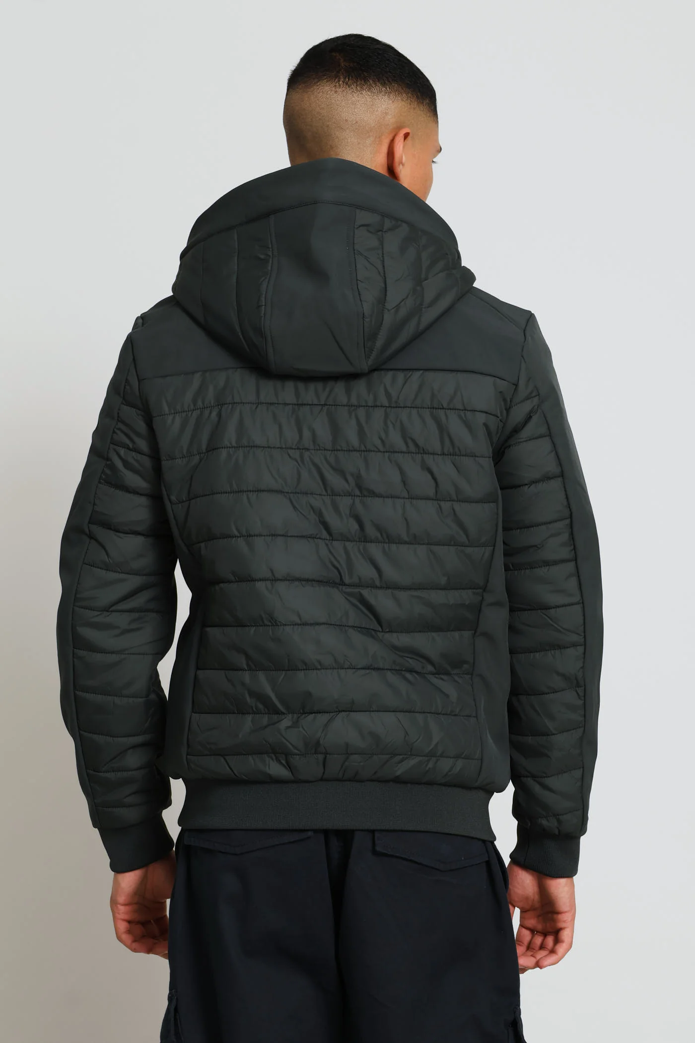 Hybrid Puffer Jacket - Dark Grey - Image 4