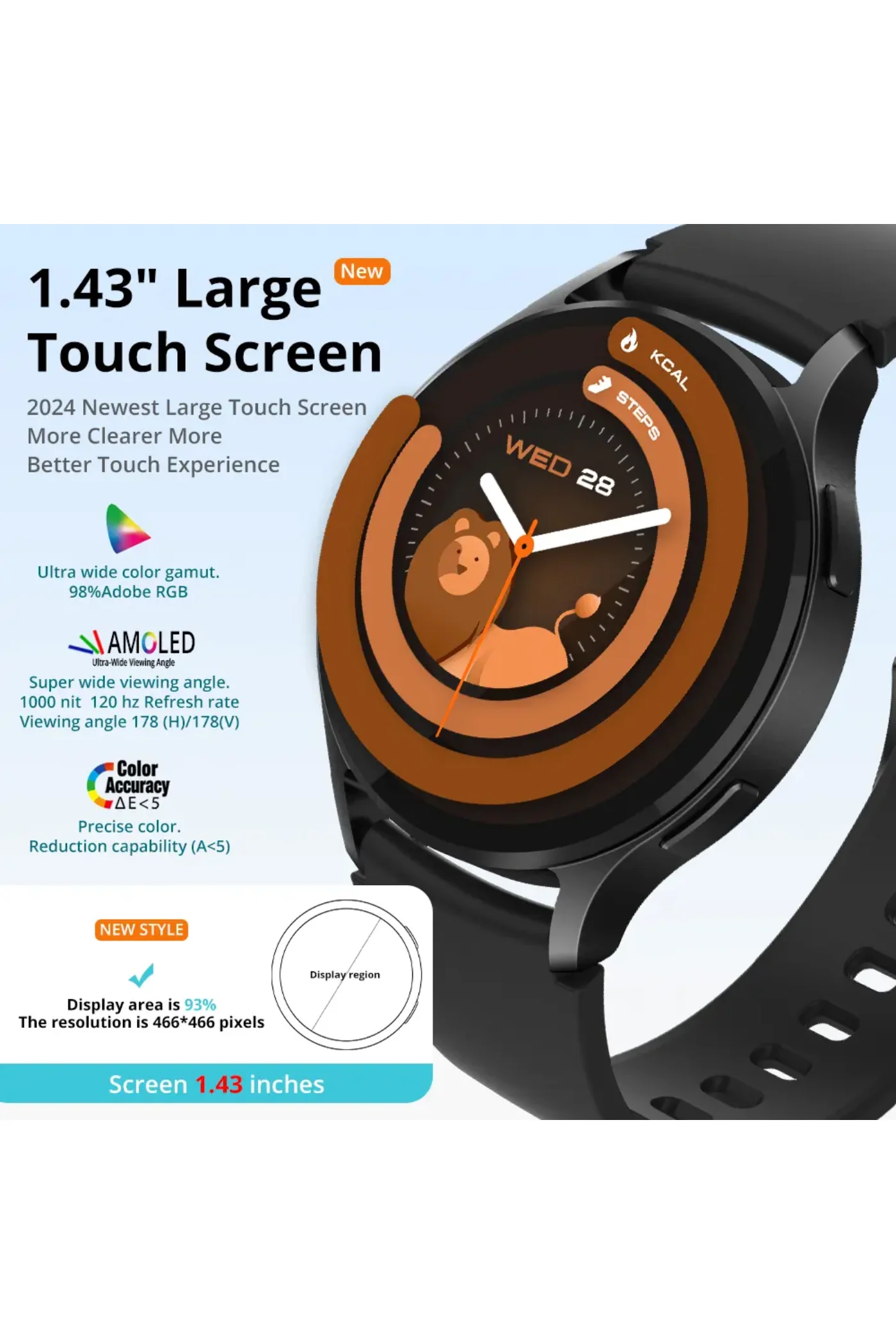 I28 ULTRA 1.43'' AOD DISPLAY Smart Watch - Black - Image 10