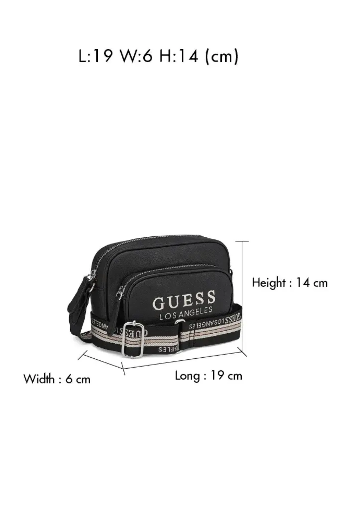 Joella Mini Double Zip Crossbody Bag - Black - Image 5