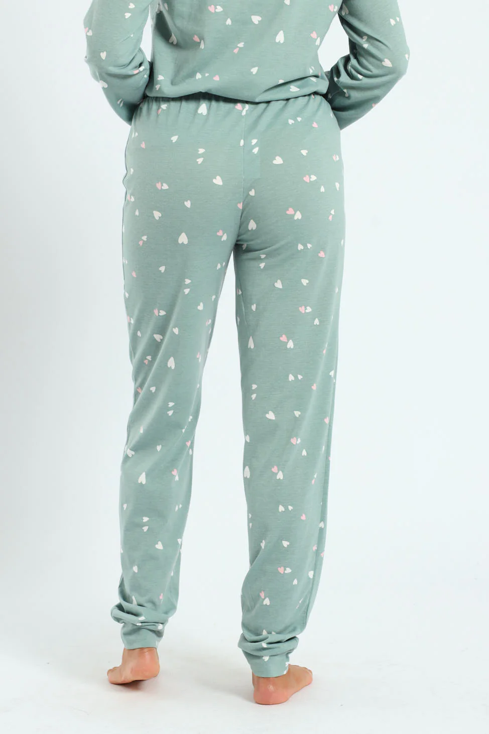 Knit Hearts Jogger - Duck Egg - Image 4