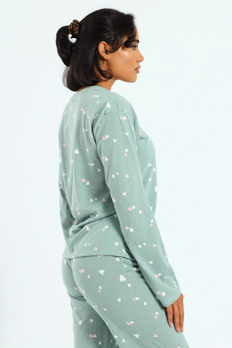 Knit Hearts Long Sleeve Tee - Duck Egg - Image 2