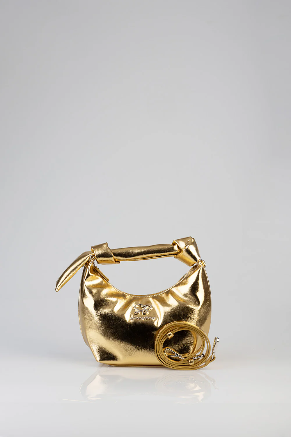 Knot Strap Metallic Bag - Gold - Image 9