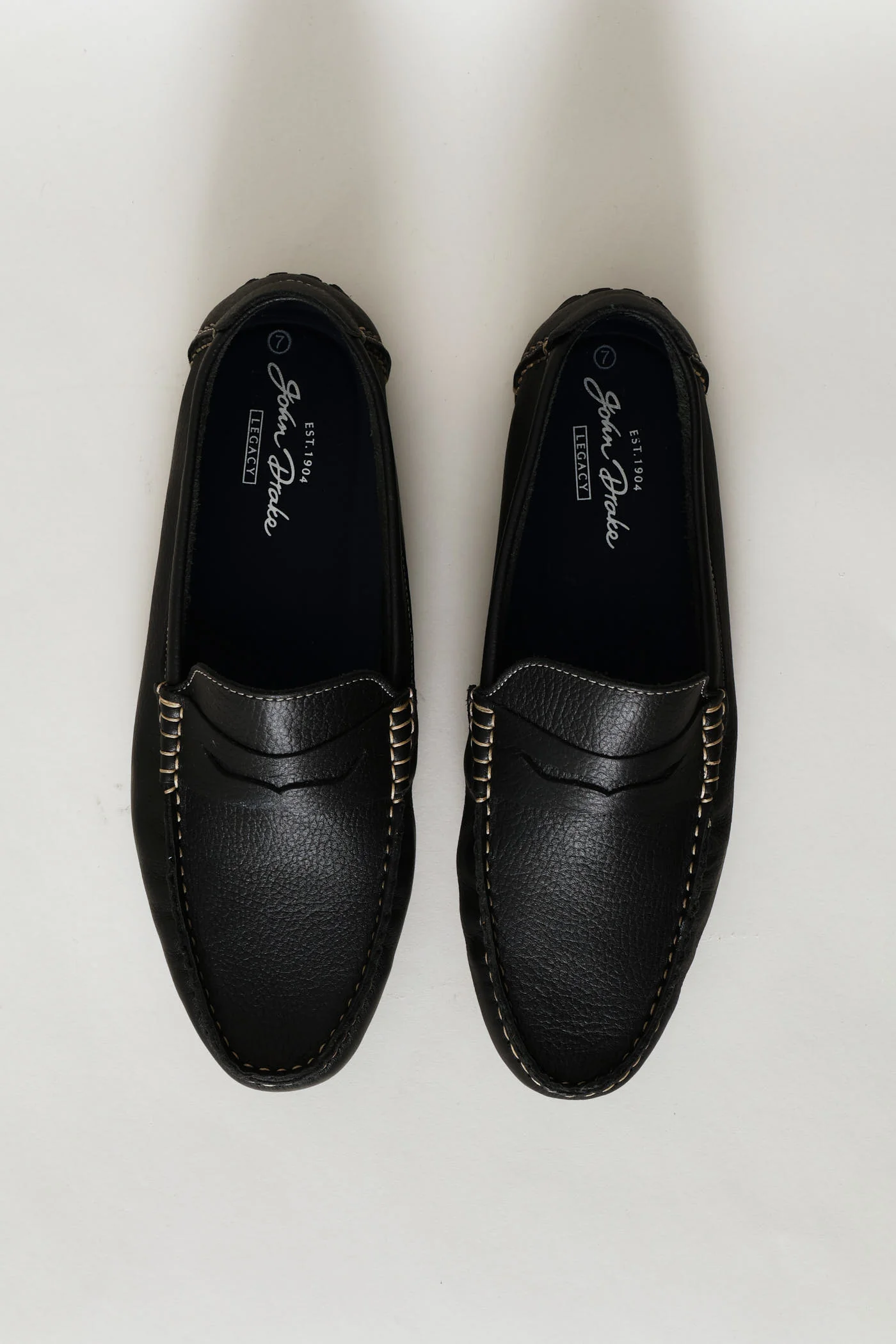 Leather Driver Penny Moccasin - Black - Image 4