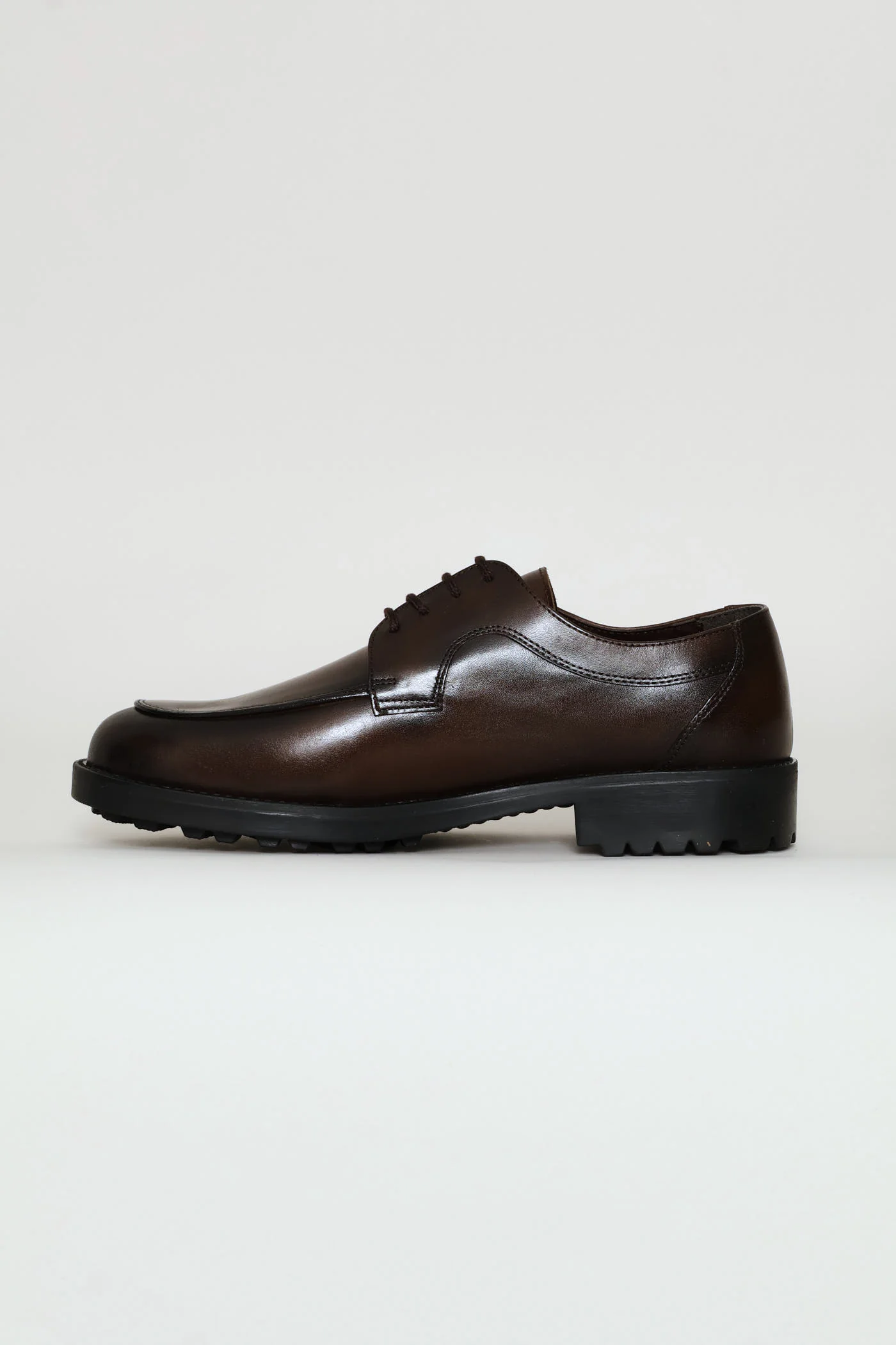 Leather Smart Casual Lace Up Shoe - Chocolate - Image 6