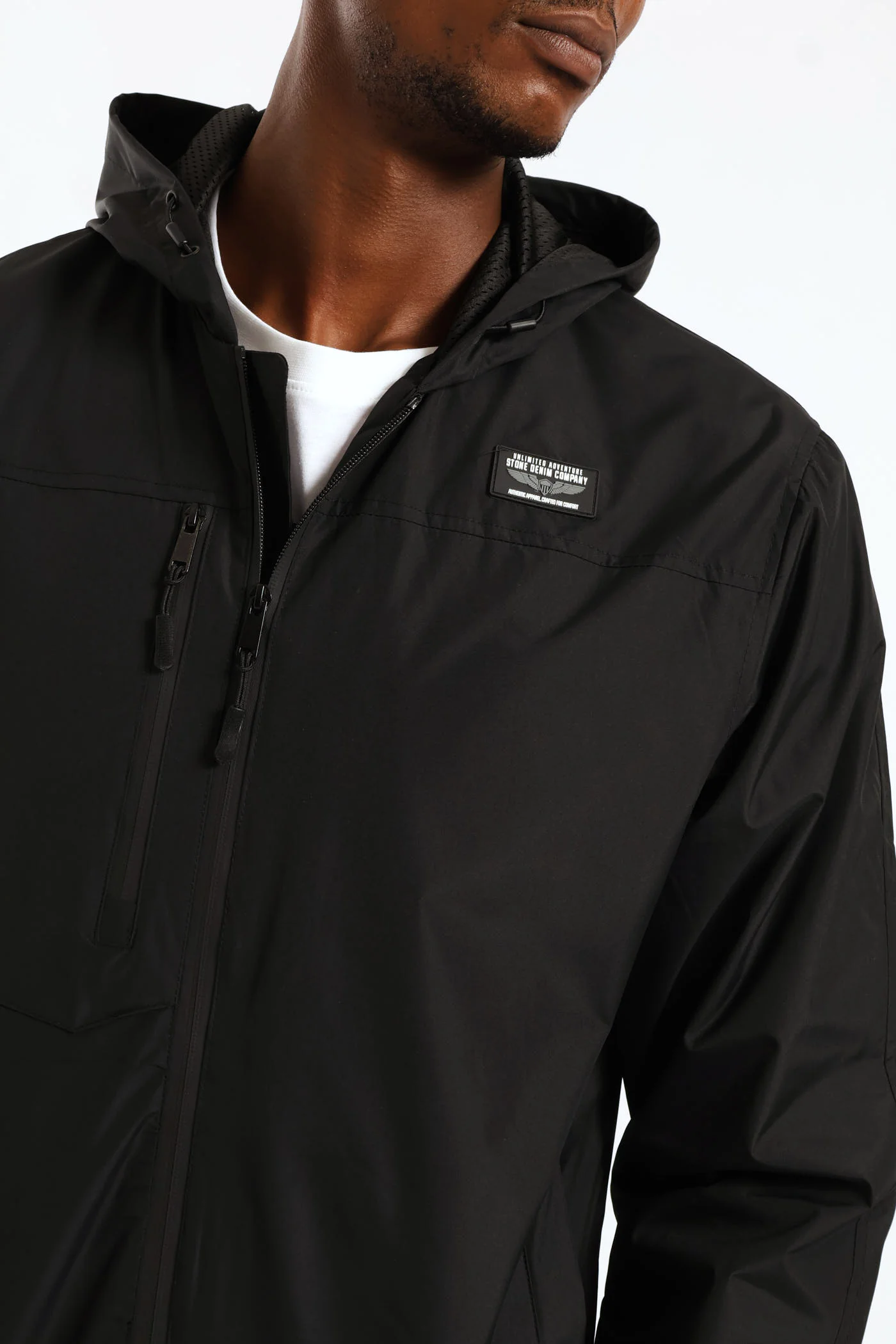Light Weight Hooded Jacket - Black - Image 2