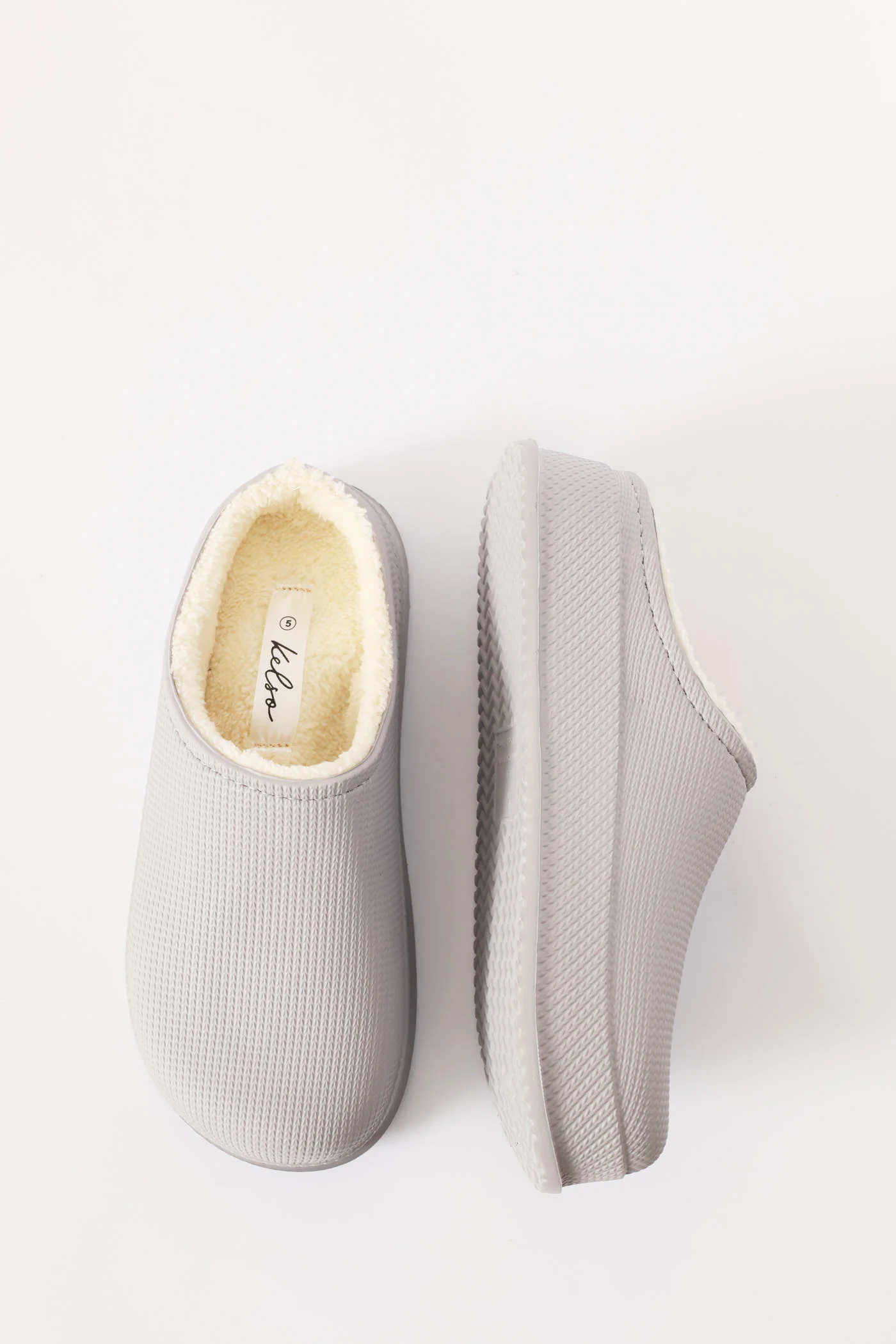 Lined Closed Toe Eva Clog - Grey