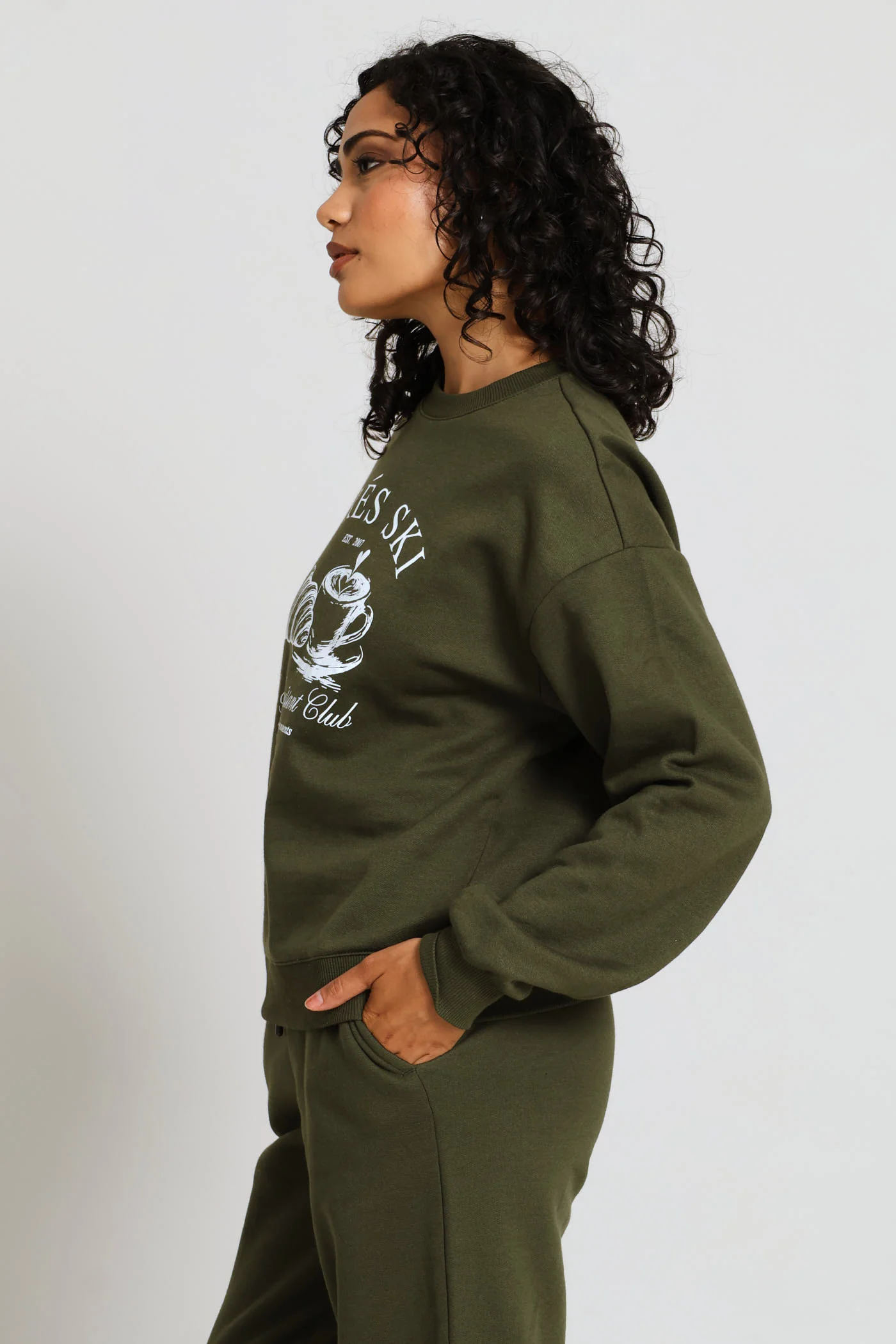 Long Sleeve Print Screen Pullover - Dark Fatigue - Image 3