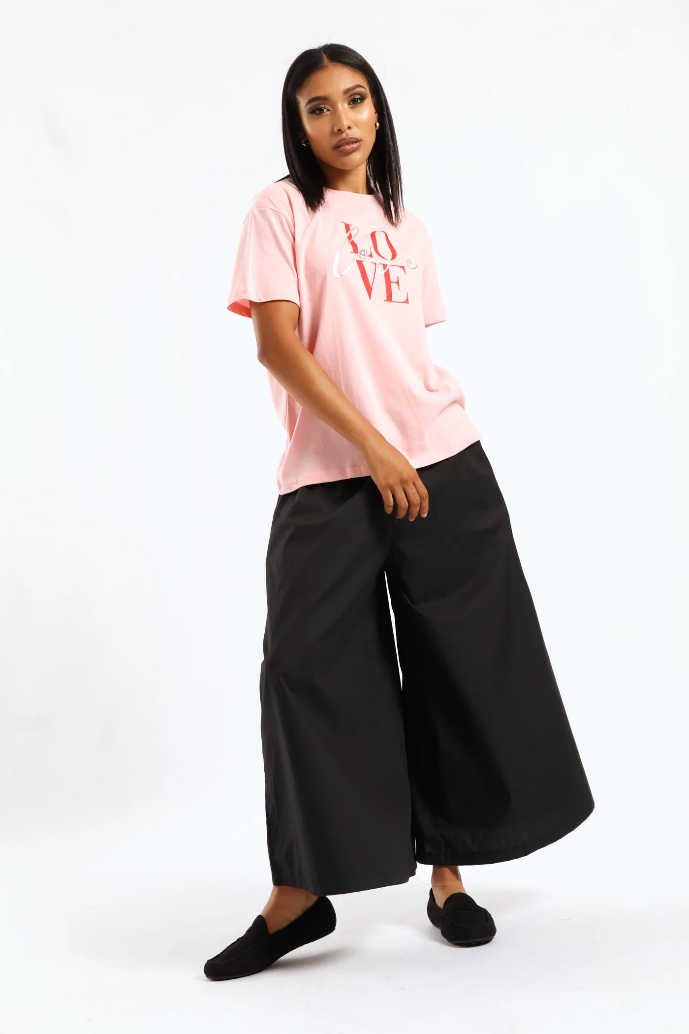 Love Slogan Foil Tee - Blush - Image 3