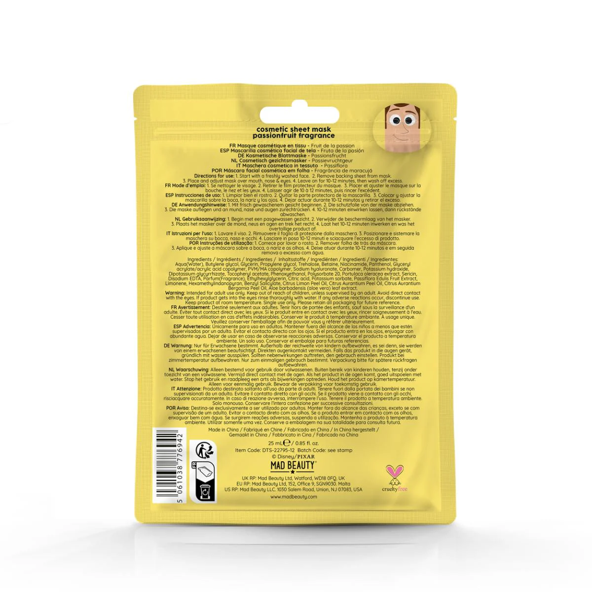 Toy Story  Cosmetic Face Mask Woody - Image 2