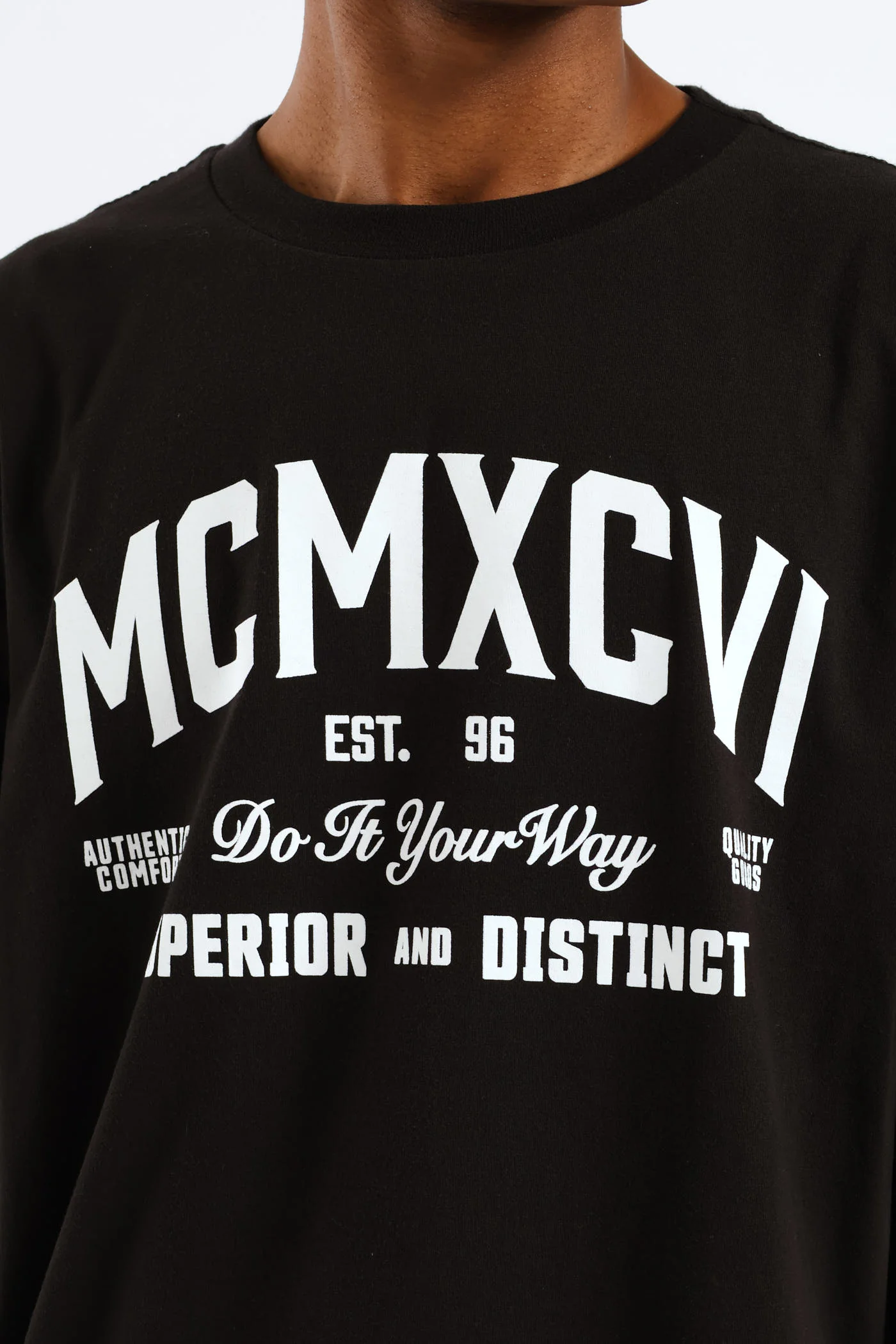 Mcmxcvi Basic Print Tee - Black - Image 2