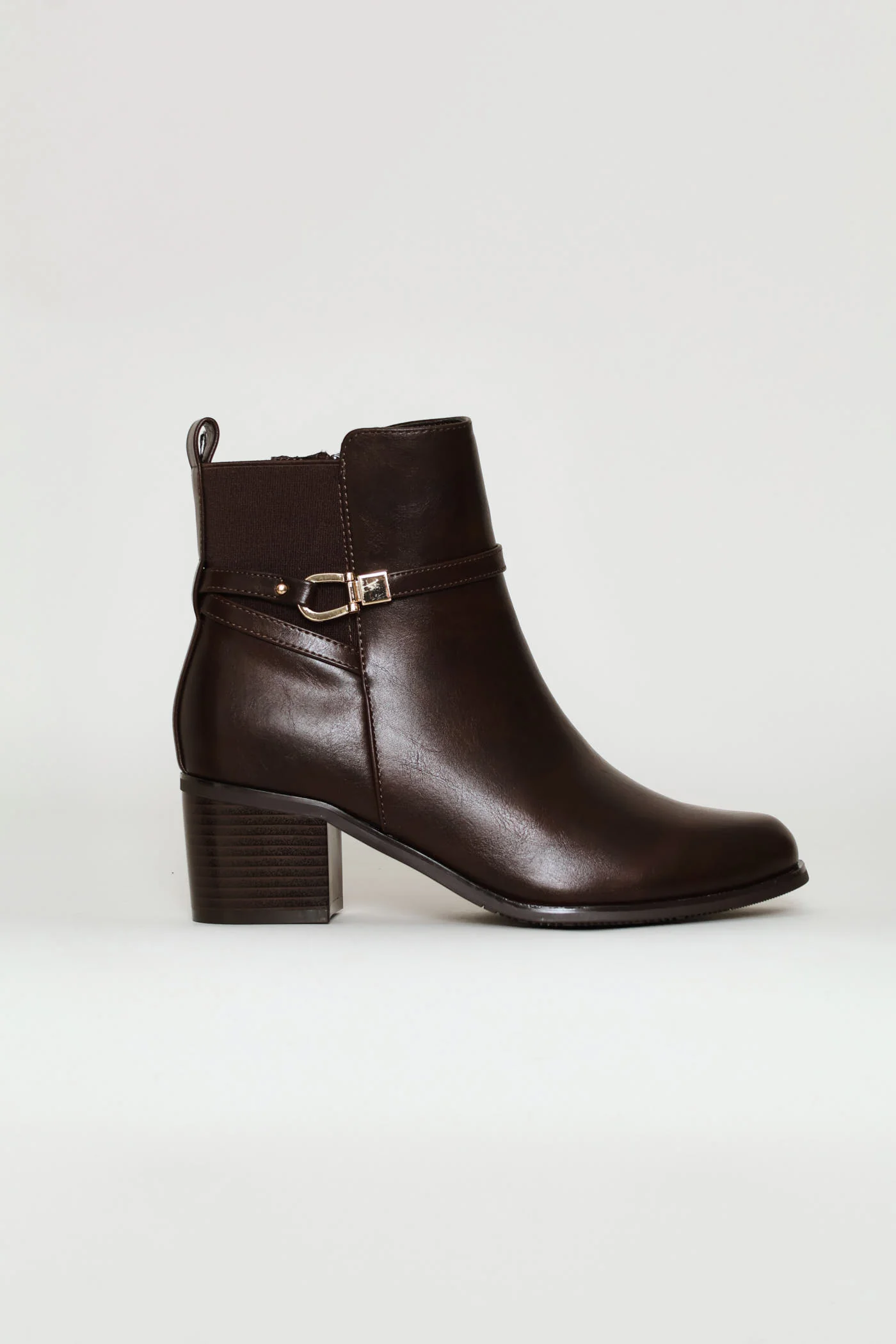Metal Loop Trim Chelsea Boot - Chocolate