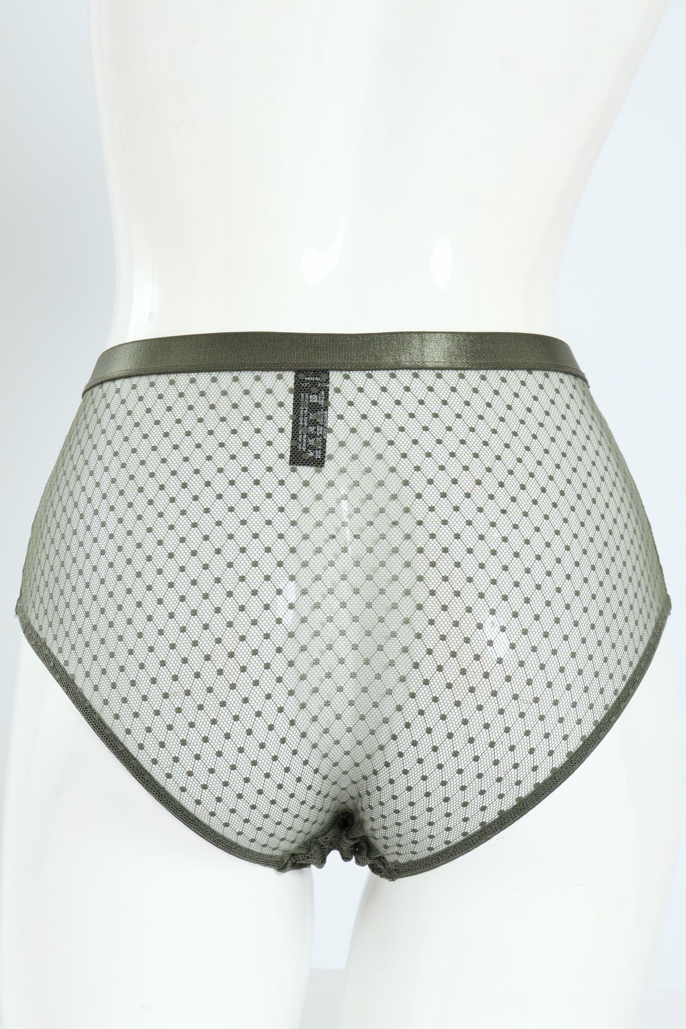 Microfibre Mesh Boyleg Panty - Olive - Image 2