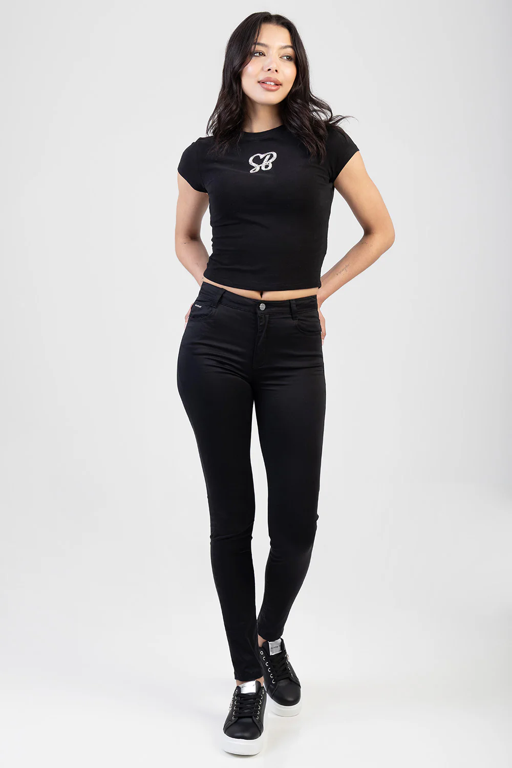 Mid-Waist Skinny Jean - Black