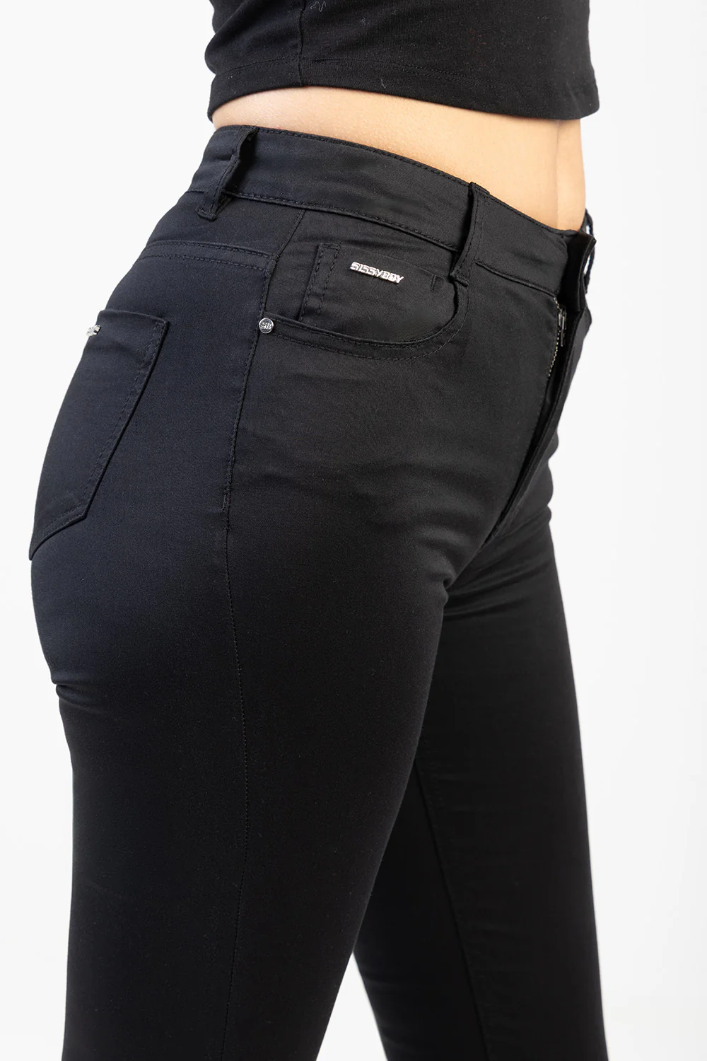 Mid-Waist Skinny Jean - Black - Image 2