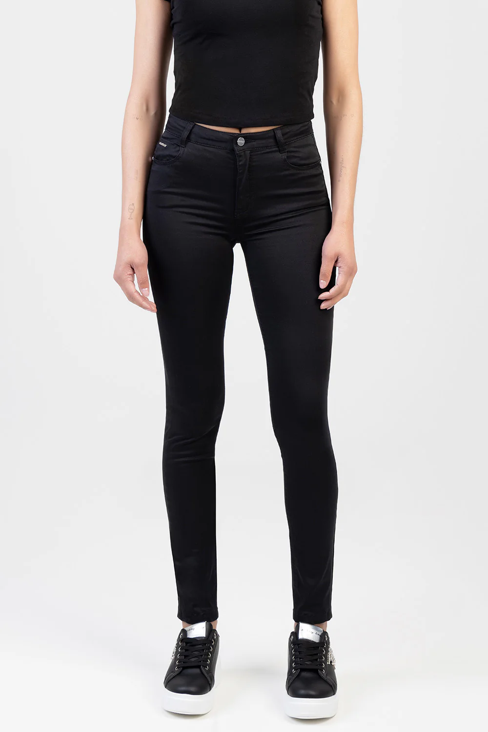 Mid-Waist Skinny Jean - Black - Image 5
