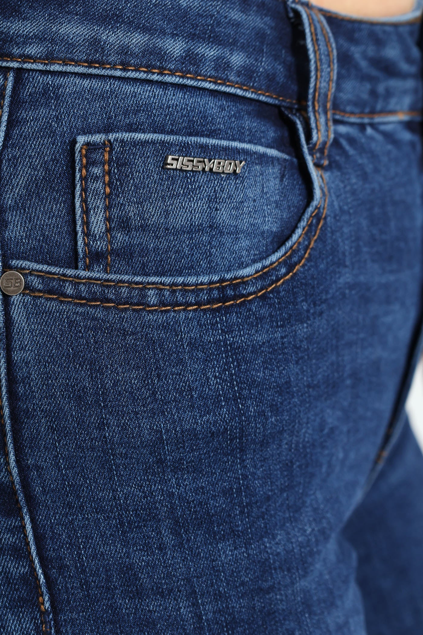 Mid-Waist Skinny Denim Jeans - Medium Wash - Image 11