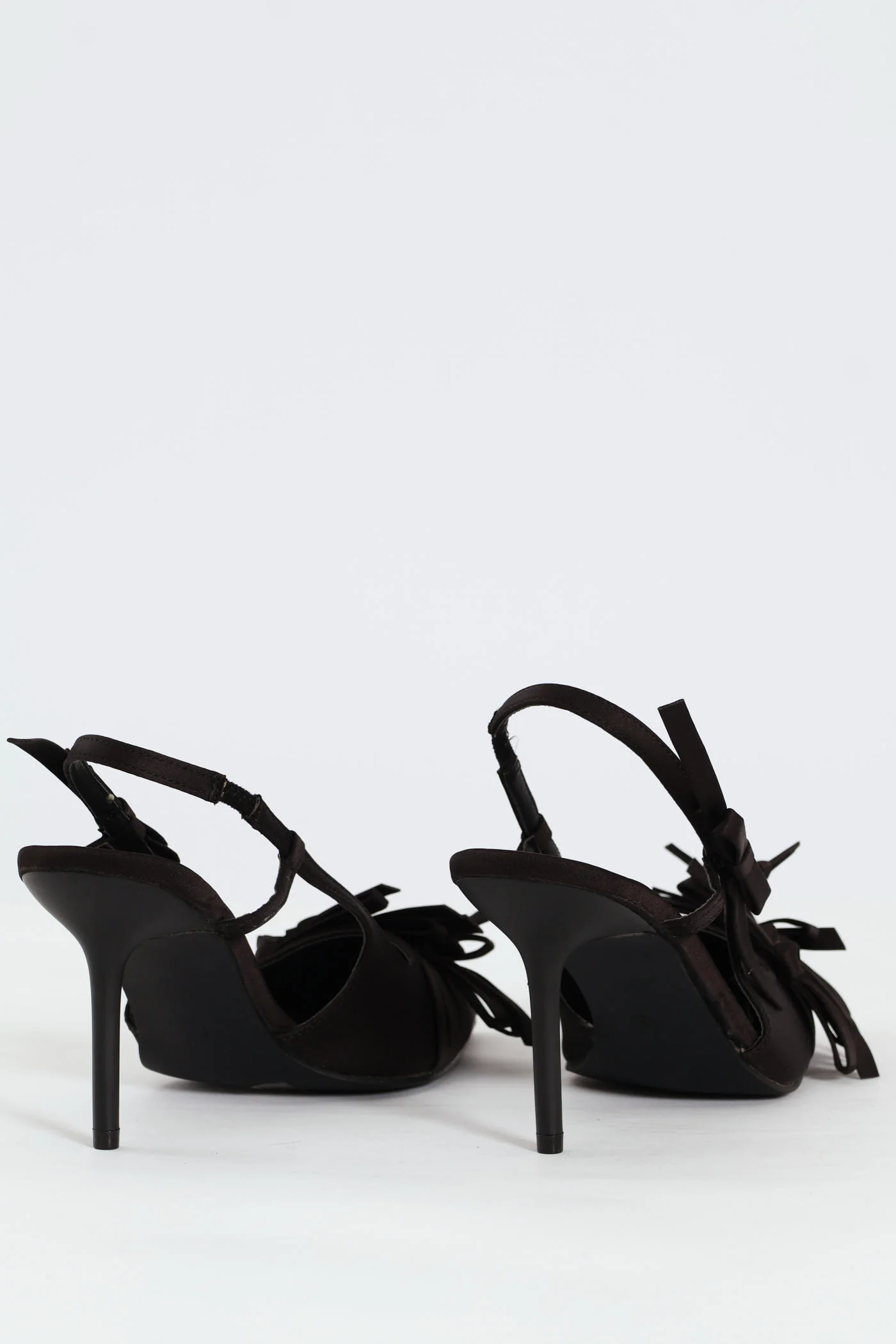 Multi Bow Slingback Stiletto Heel - Black - Image 3