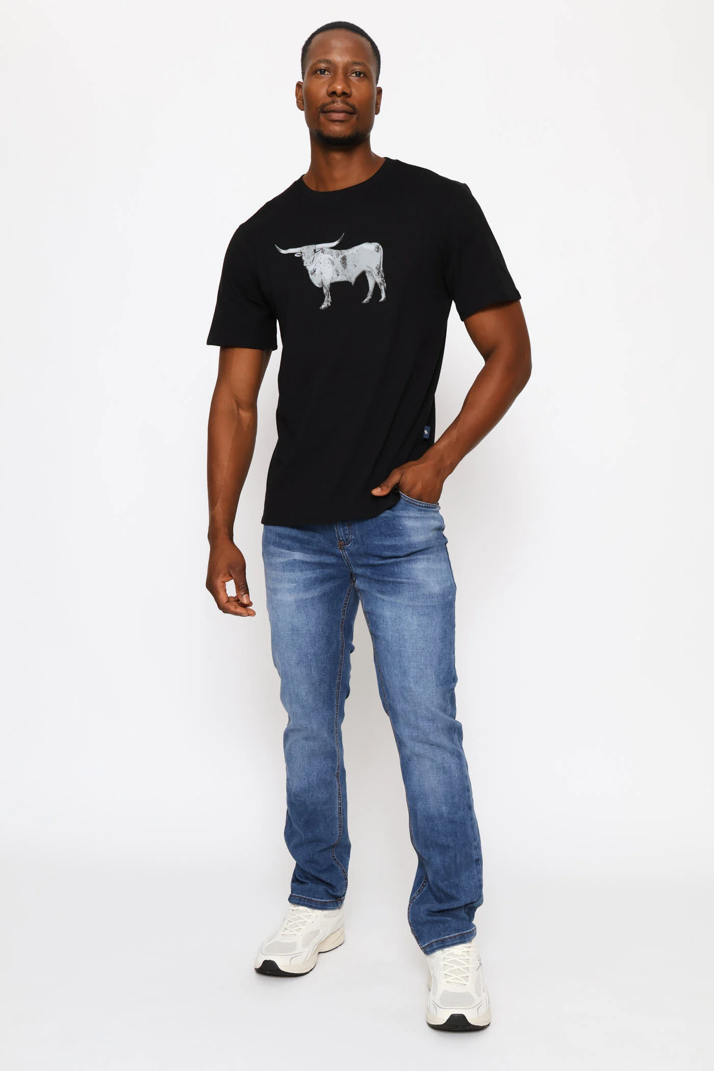 Nguni Steer Tee - Black - Image 6