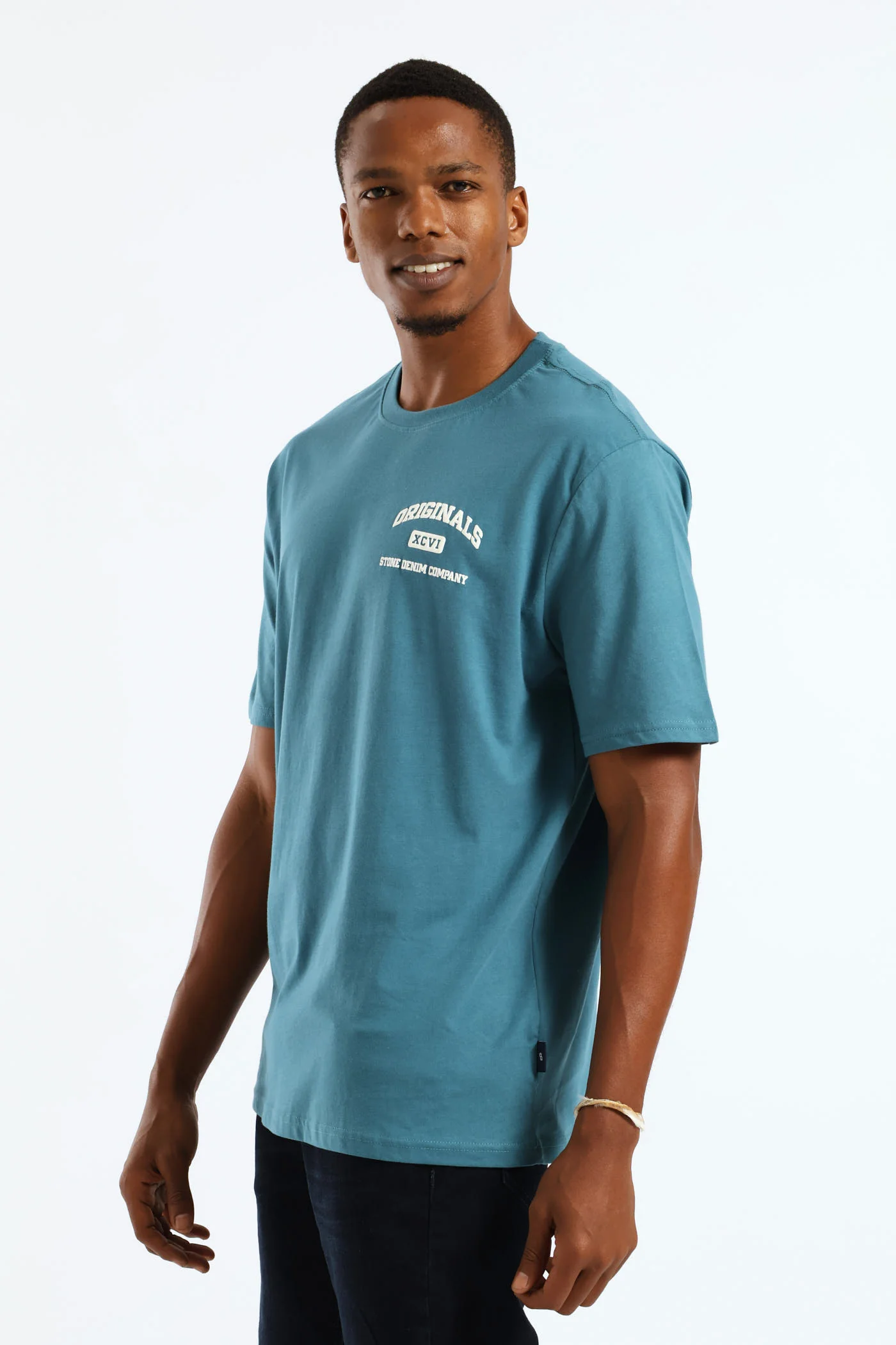 Original Chest Print Tee - Teal - Image 4