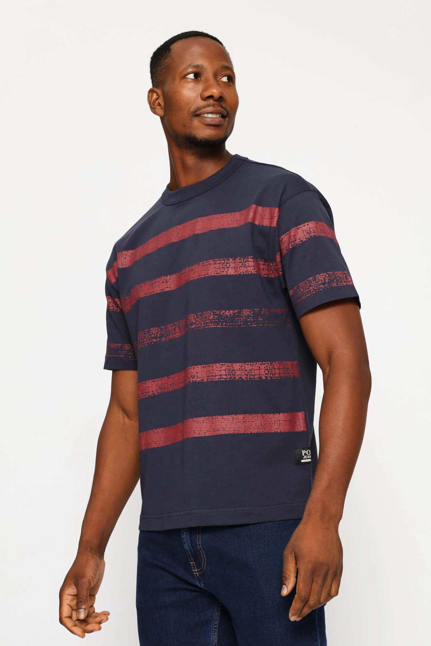 Pabi Gradient Stripe Tee - Navy - Image 3