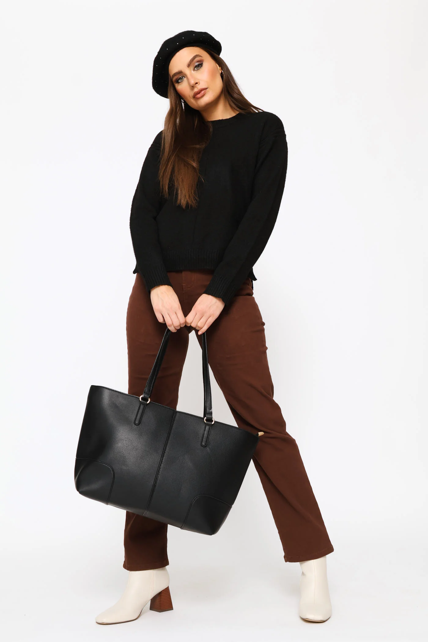 Panel Shopper Bag - Black
