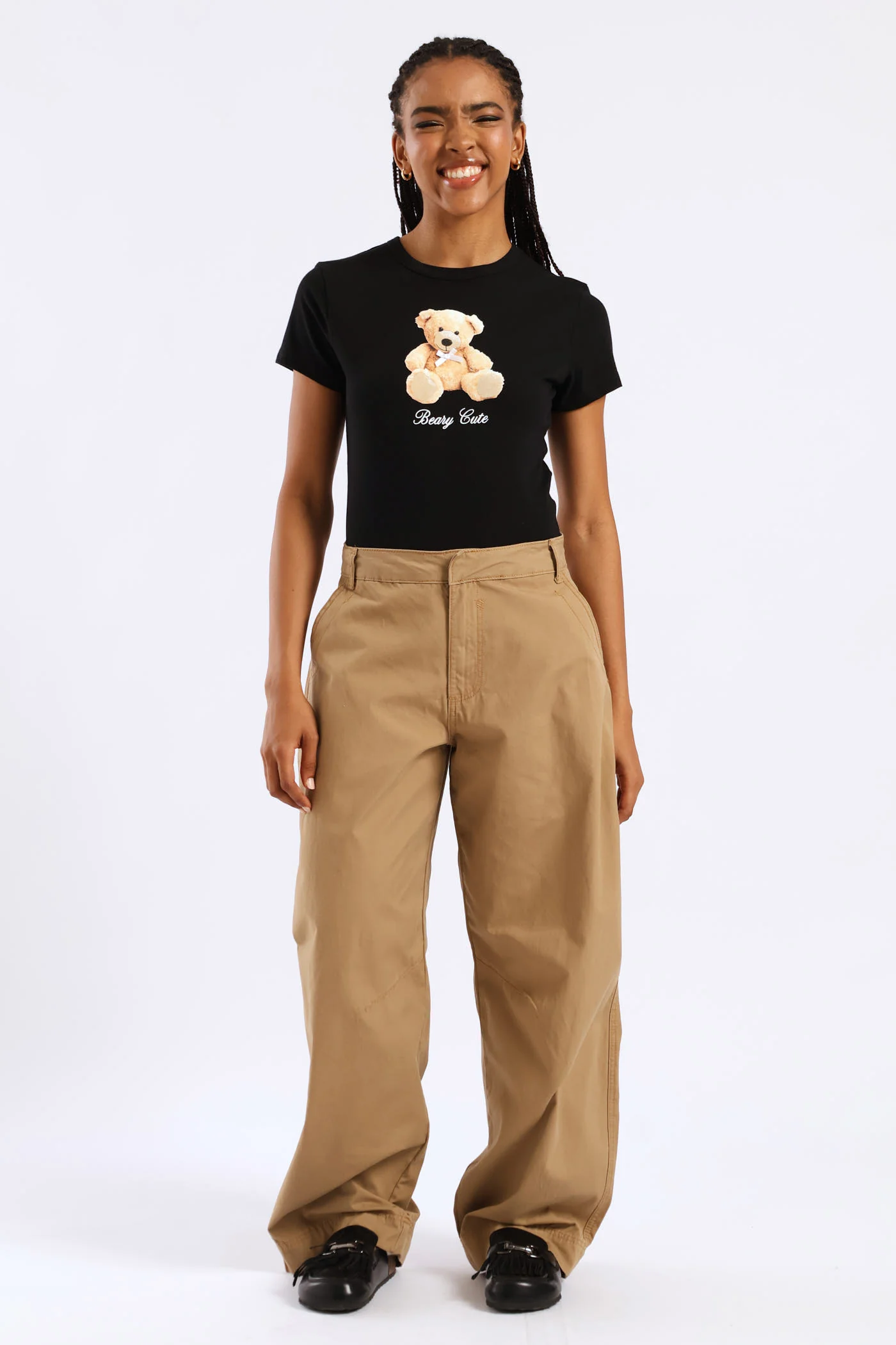 Panelled Balloon Pant - Caramel - Image 3