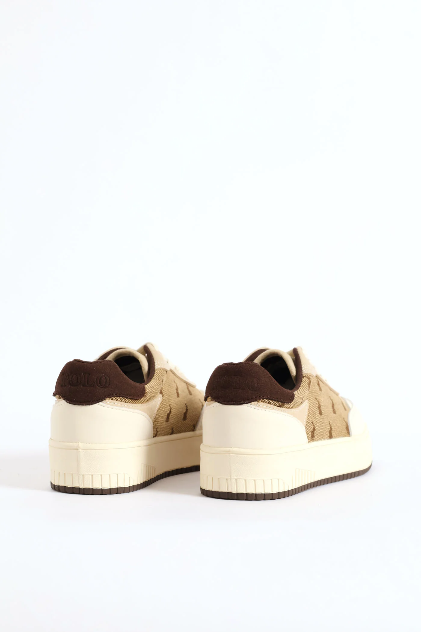 Panelled Jacquard Sneaker - Beige - Image 8