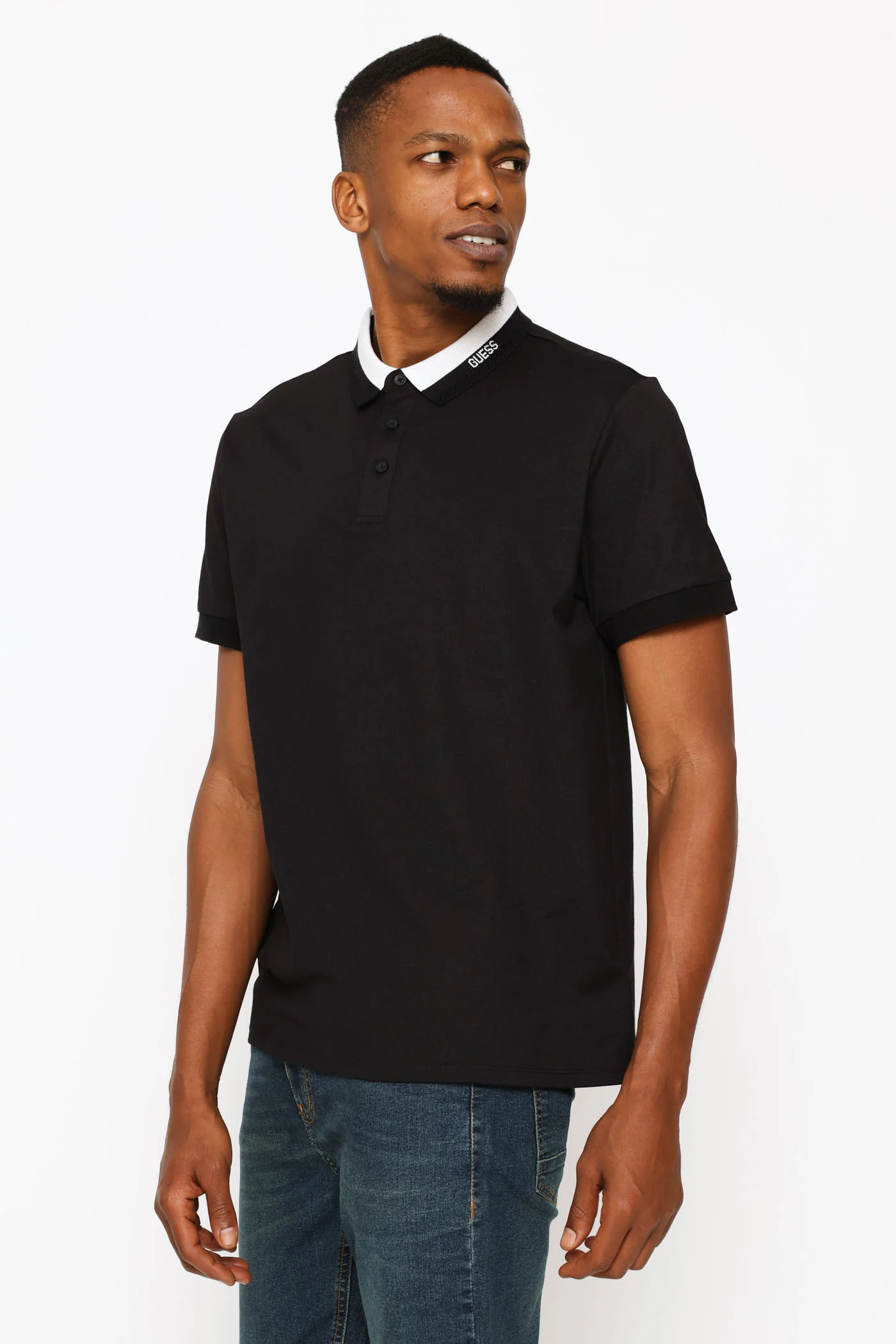 Paul Collar Polo Golfer - Black - Image 3