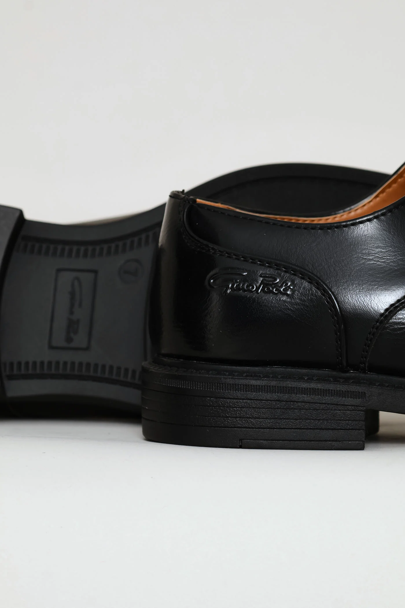 Plain Toe Lace Up Derby Shoe - Black - Image 6