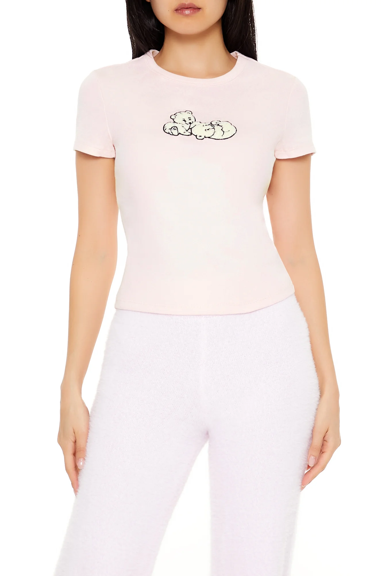Polar Bear Graphic Baby Tee - Pink