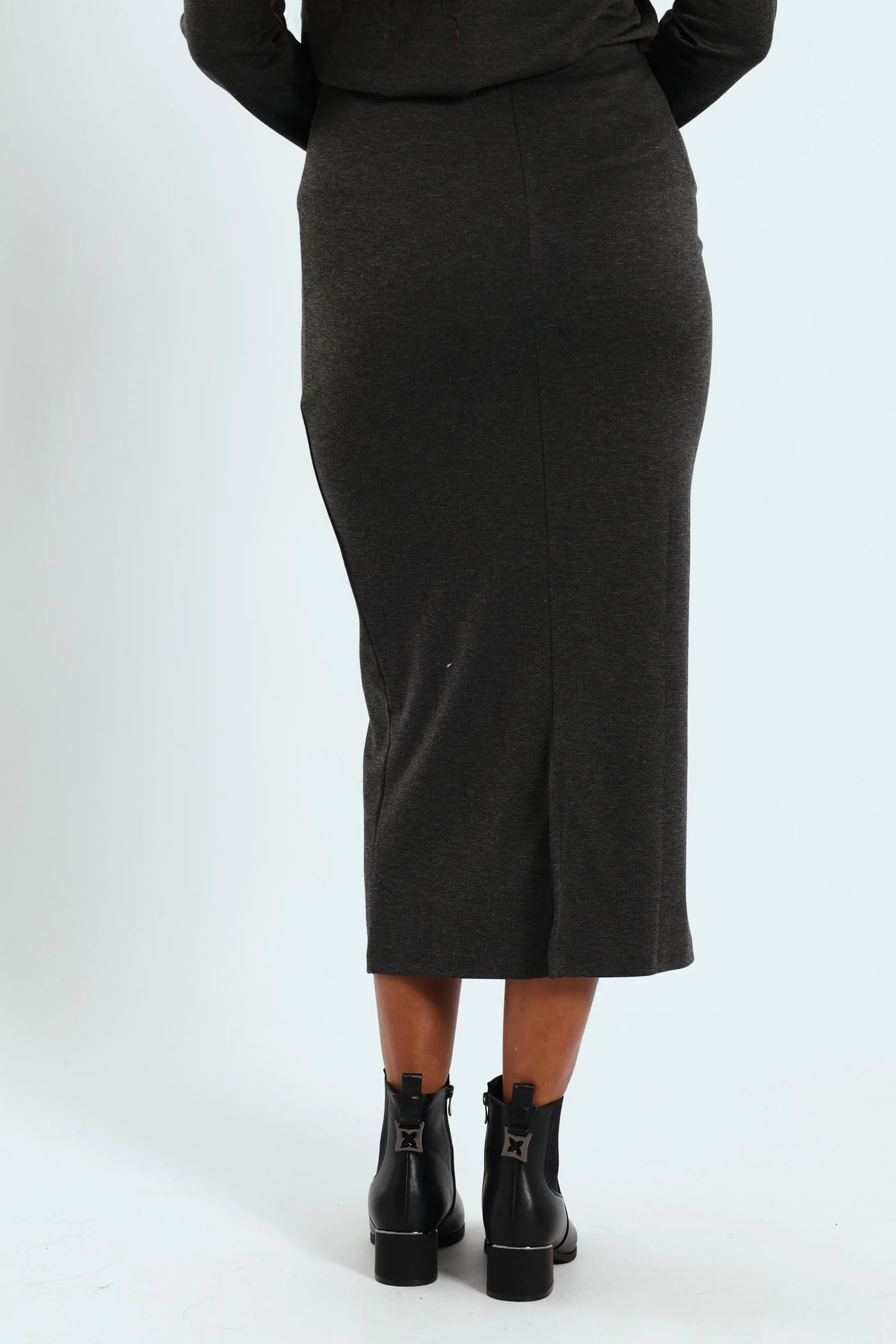 Ponti Tube Midi Skirt - Charcoal Melange - Image 3