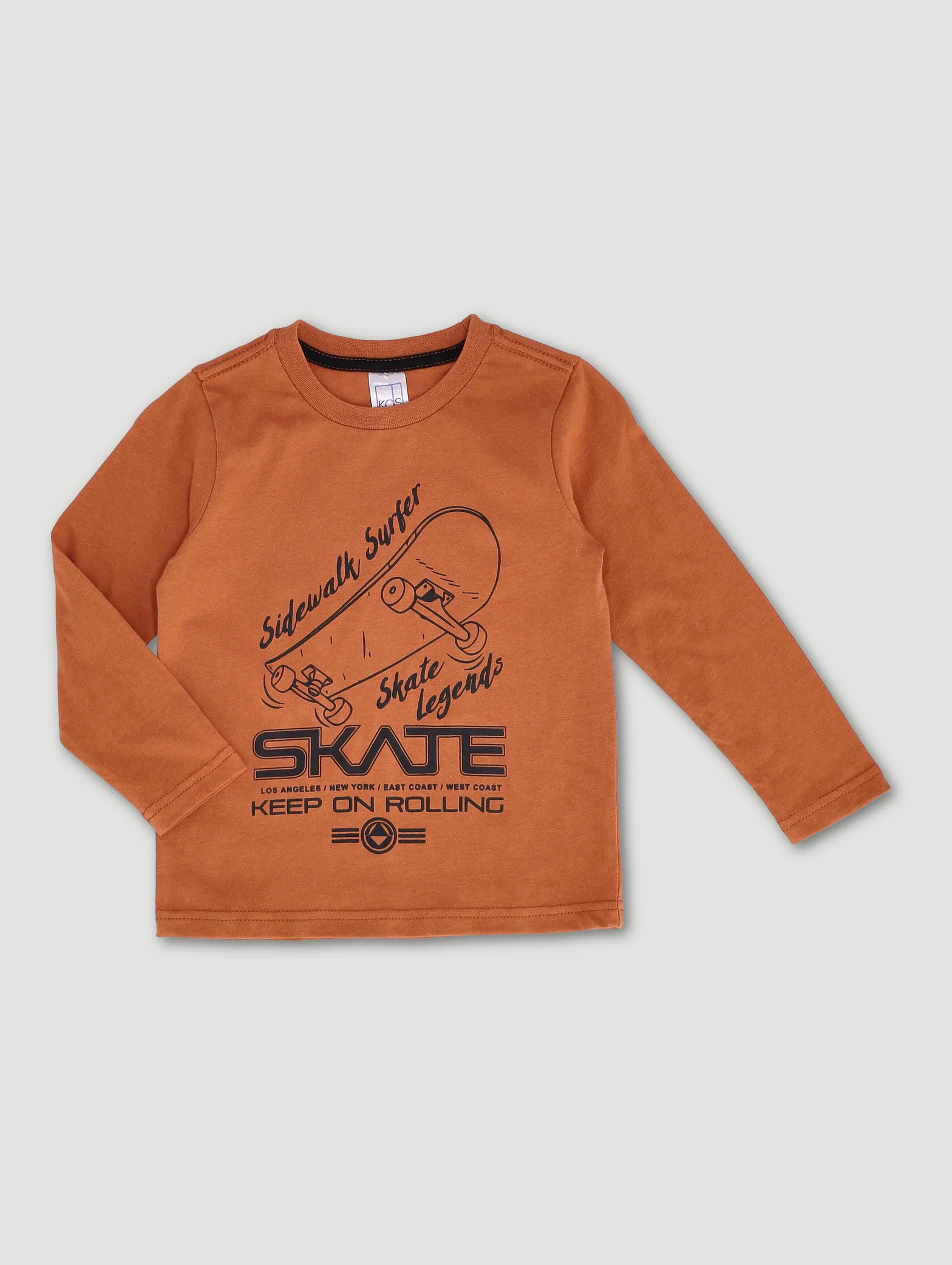 Pre-Boys 2 Pack Long Sleeve BMX Skate Tee - Rust/Black - Image 4