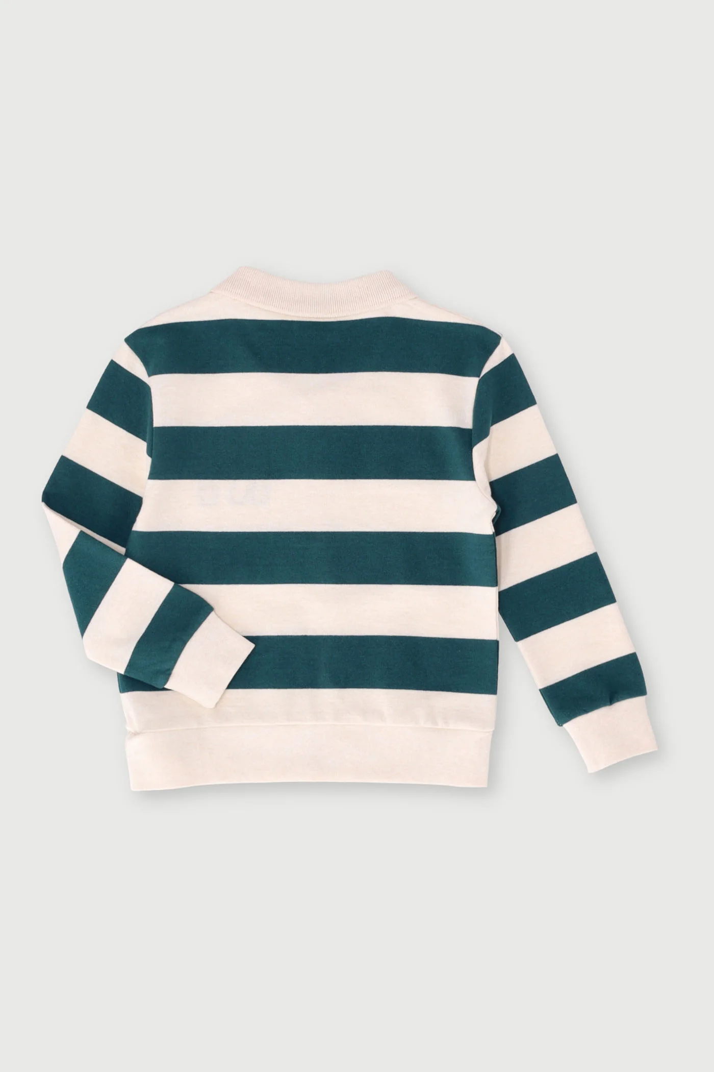 Pre-Boys Long Sleeve Striped Rugby Pullover - Green - Image 3