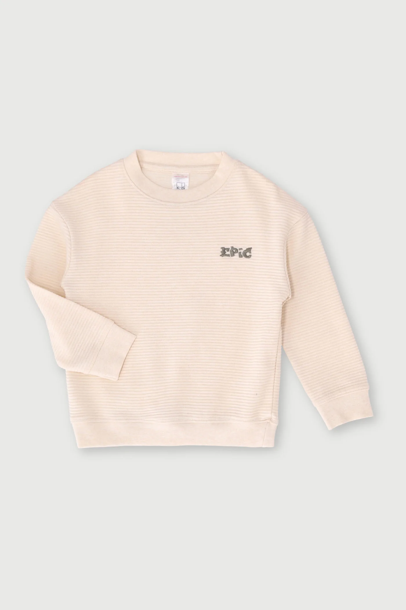 Pre-Boys NY Embroidered Textured Crew Sweater - Ecru - Image 2