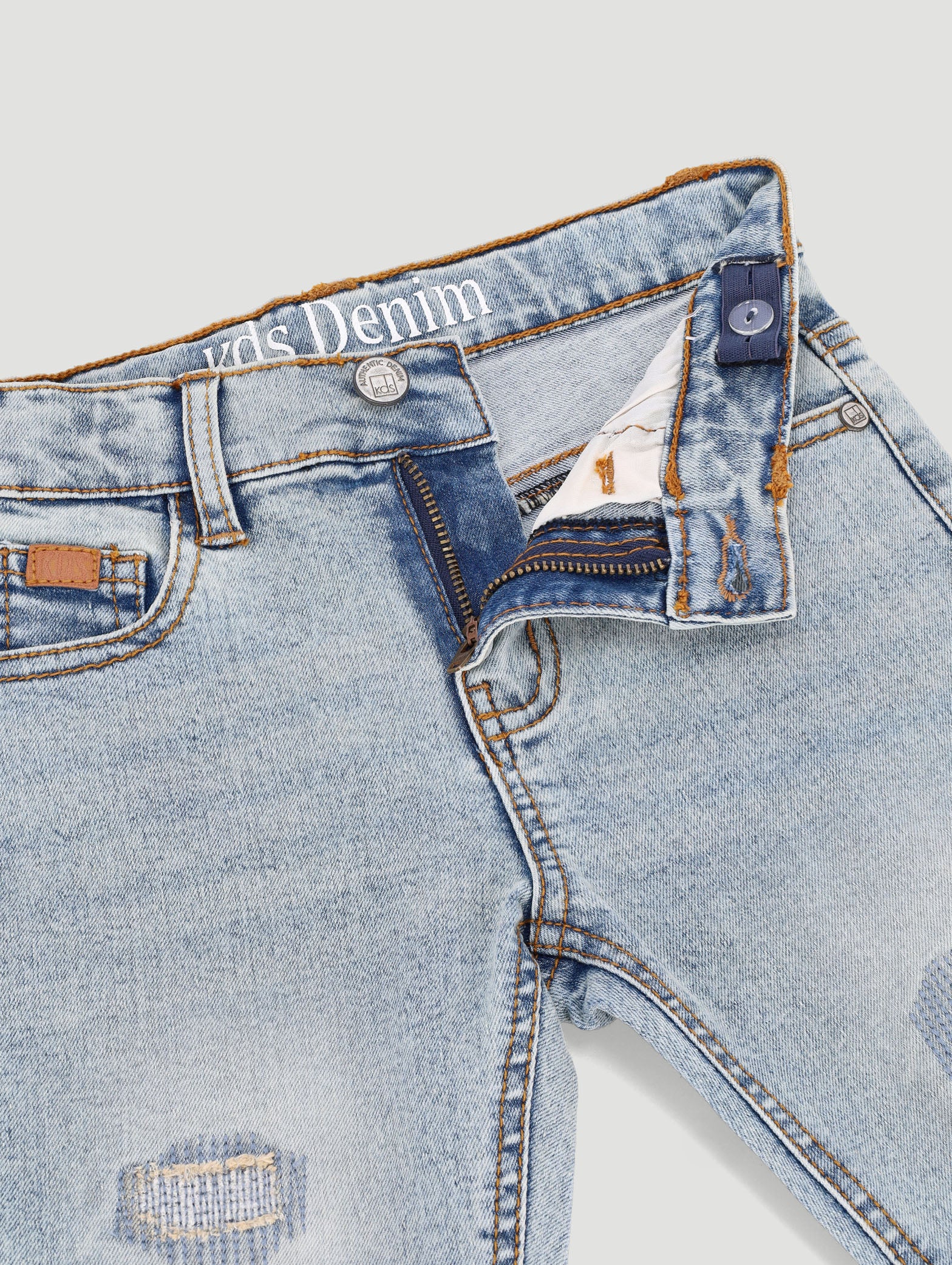 Pre-Boys Patch Abrasion Denim - Bleach - Image 3