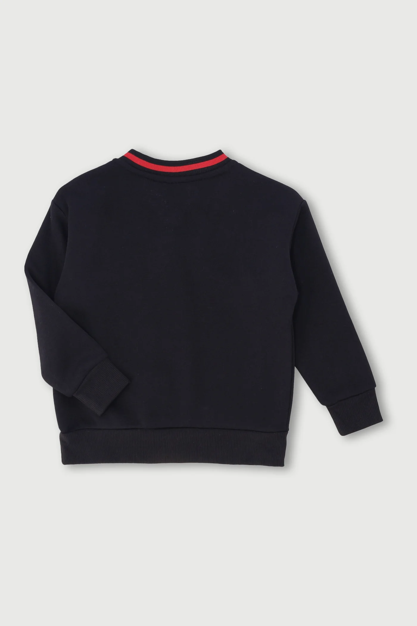 Pre-Boys Sports Brushed Fleece Jacquard Crew Top - Black - Image 2