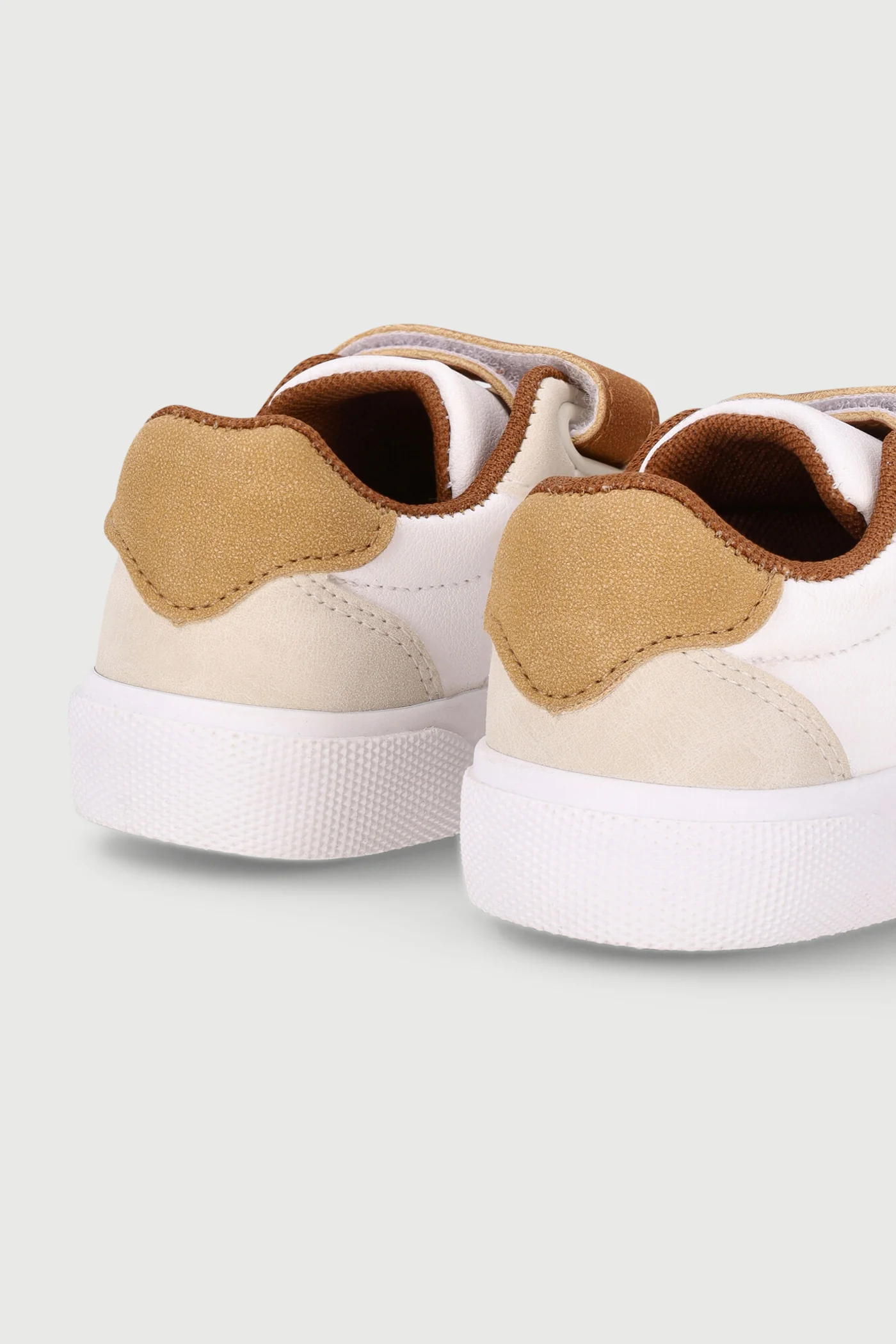 Pre-Boys Velcro Sneaker - White/Beige - Image 2