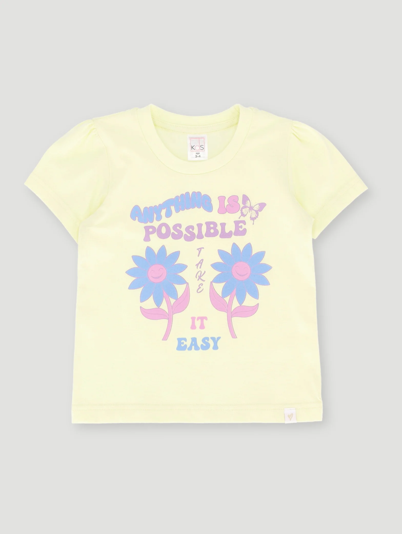 Pre- Girls Anything Is Possible Basic Tee - Lime