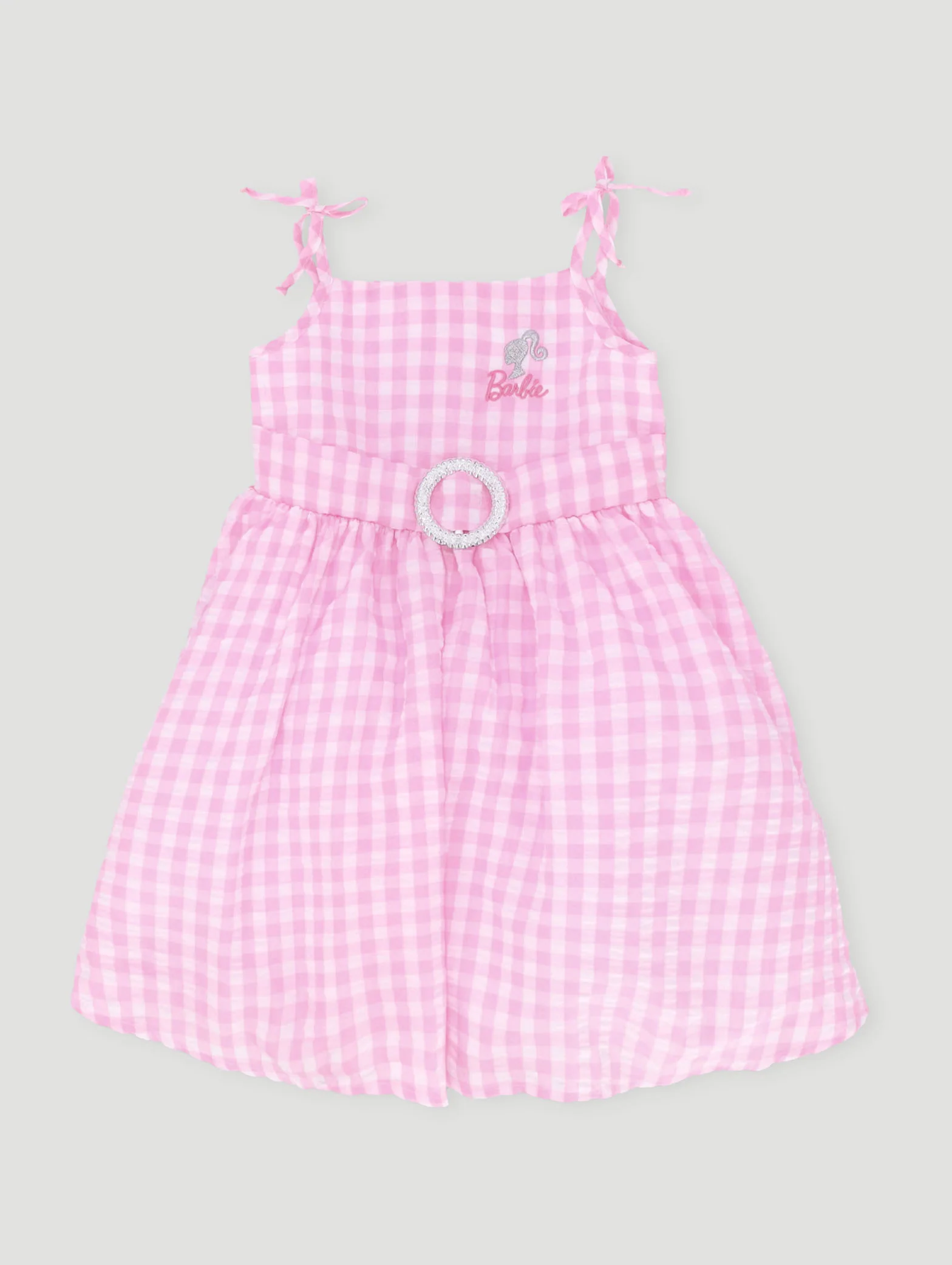 Pre-Girls Barbie Seersucker Dress - Multi
