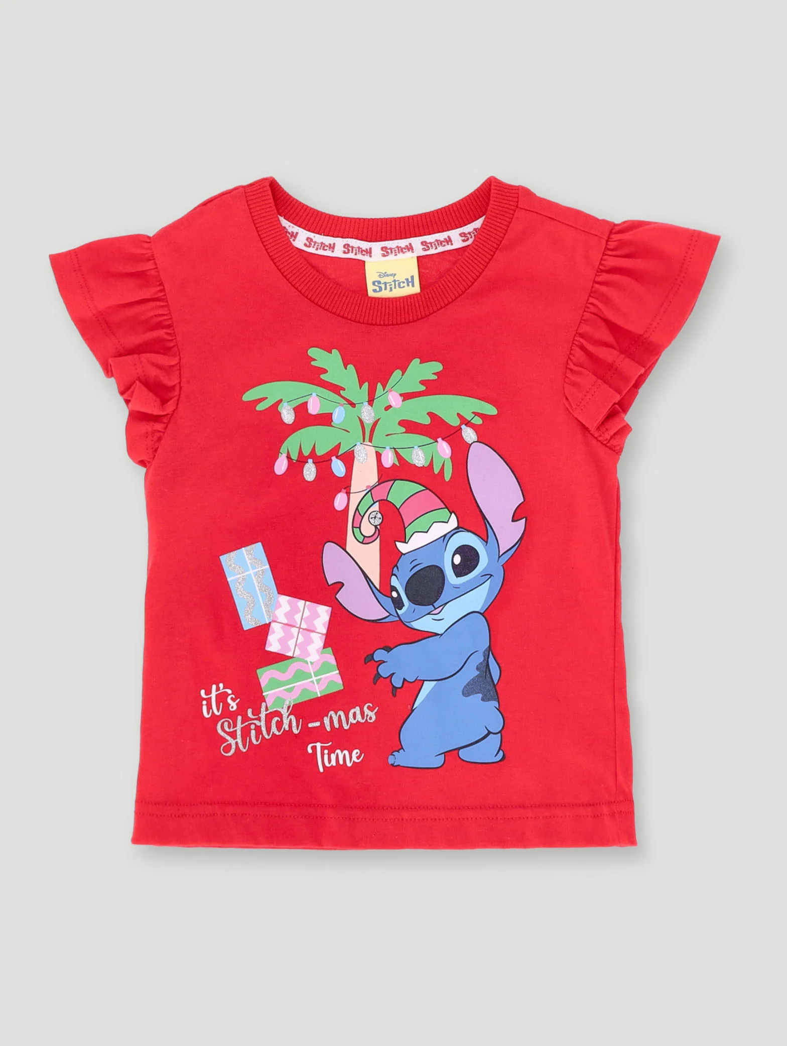 Pre-Girls Lilo & Stitch Christmas Top - Red