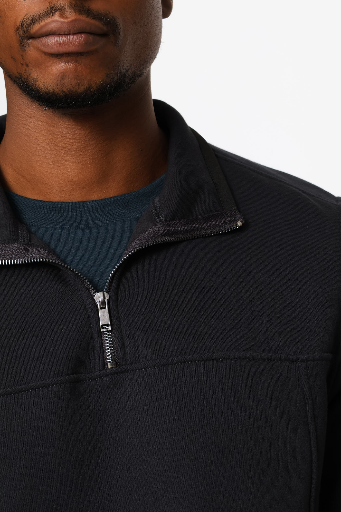 Quarter Zip Panel Track Top - Gunmetal - Image 2