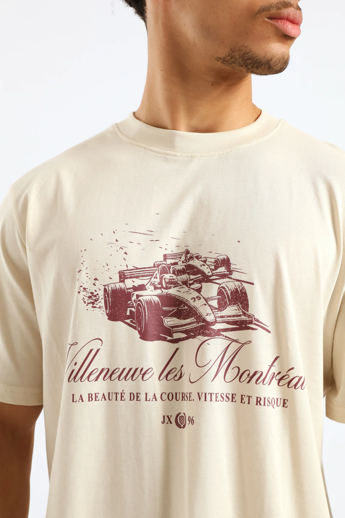 Race Car Print Tee - Ecru - Image 2