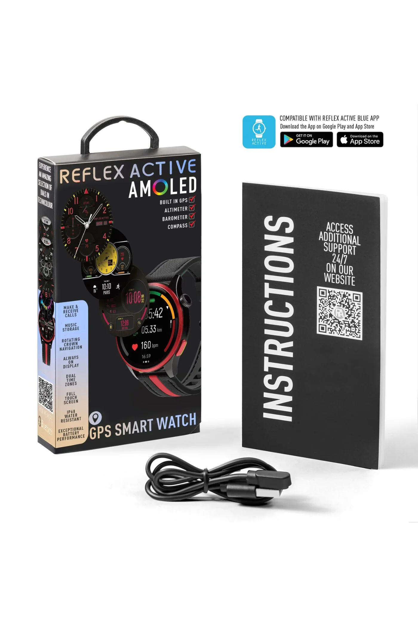Venture 400 R AMOLED GPS Smart Calling Watch (Series 54) - Black/Red - Image 2