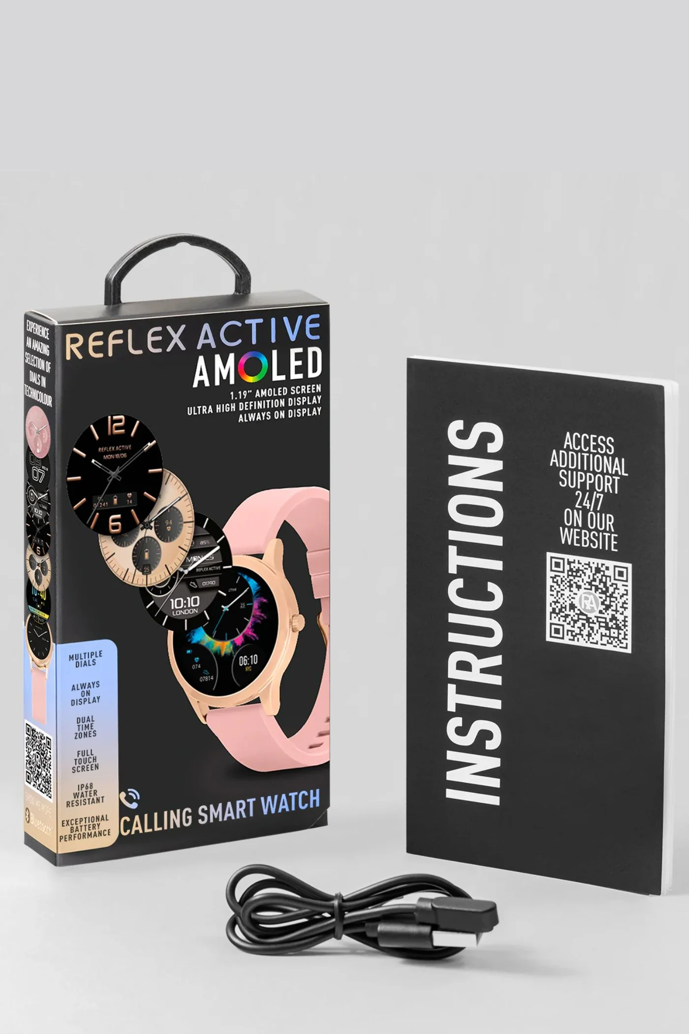 Spectra 300 R Pink Silicone Strap Amoled Smart Watch (Series 31) - Rose Gold - Image 6