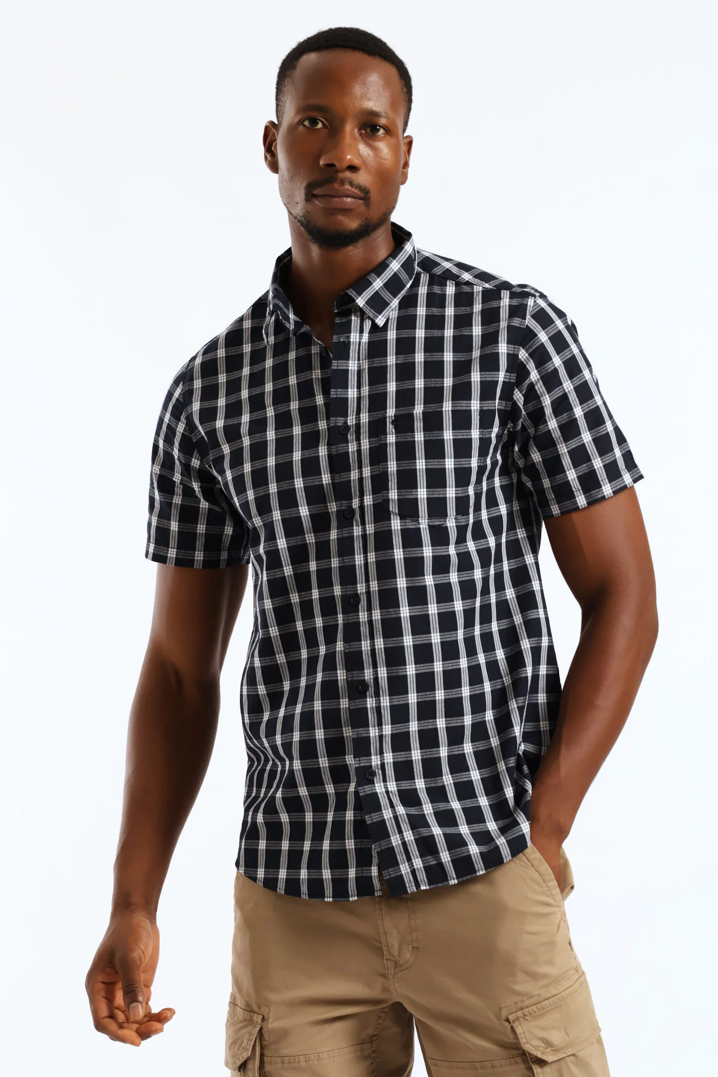 Regular Check Shirt - Navy/White - Image 3